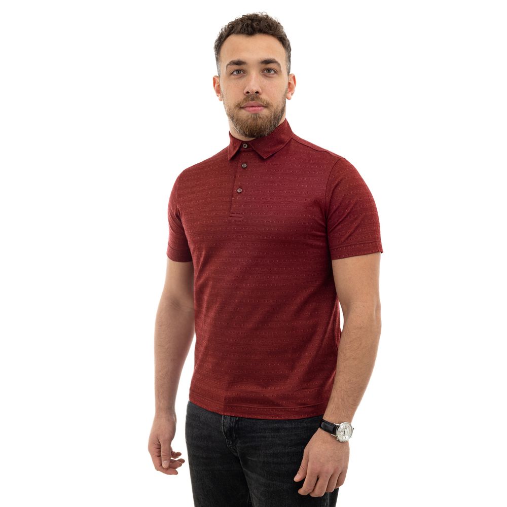 Canali – Burgunderrotes Poloshirt aus Baumwolle