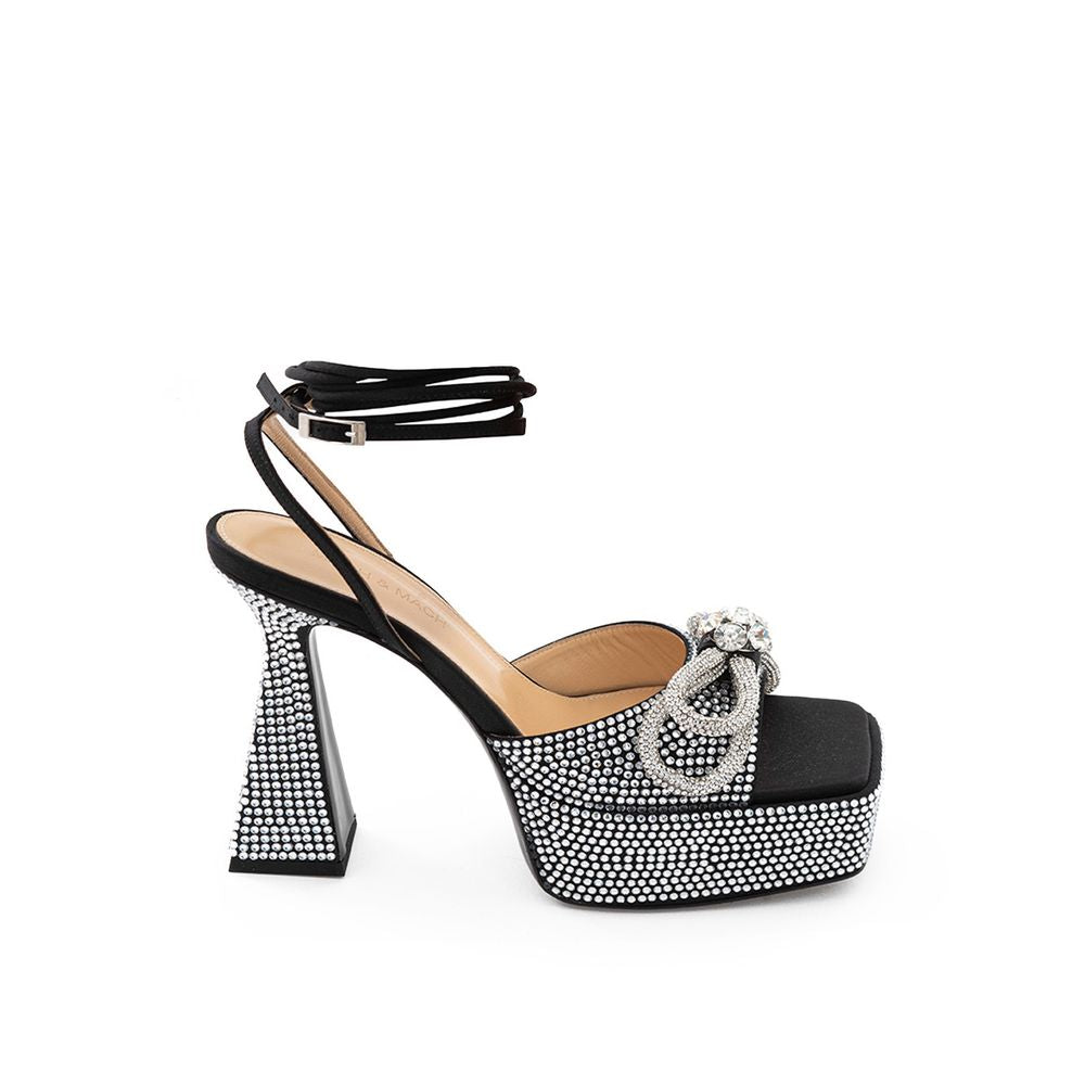 MACH &amp; MACH Chic Plateformes en cuir noir pour un style raffiné