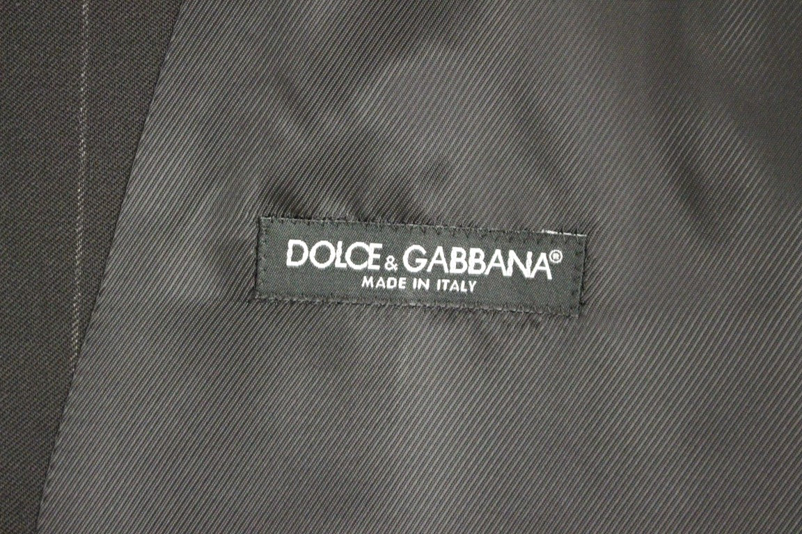 Dolce &amp; Gabbana Élégant gilet en laine à rayures noires