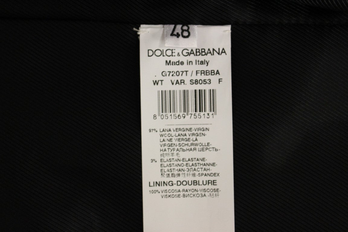 Dolce &amp; Gabbana Élégant gilet en laine à rayures noires