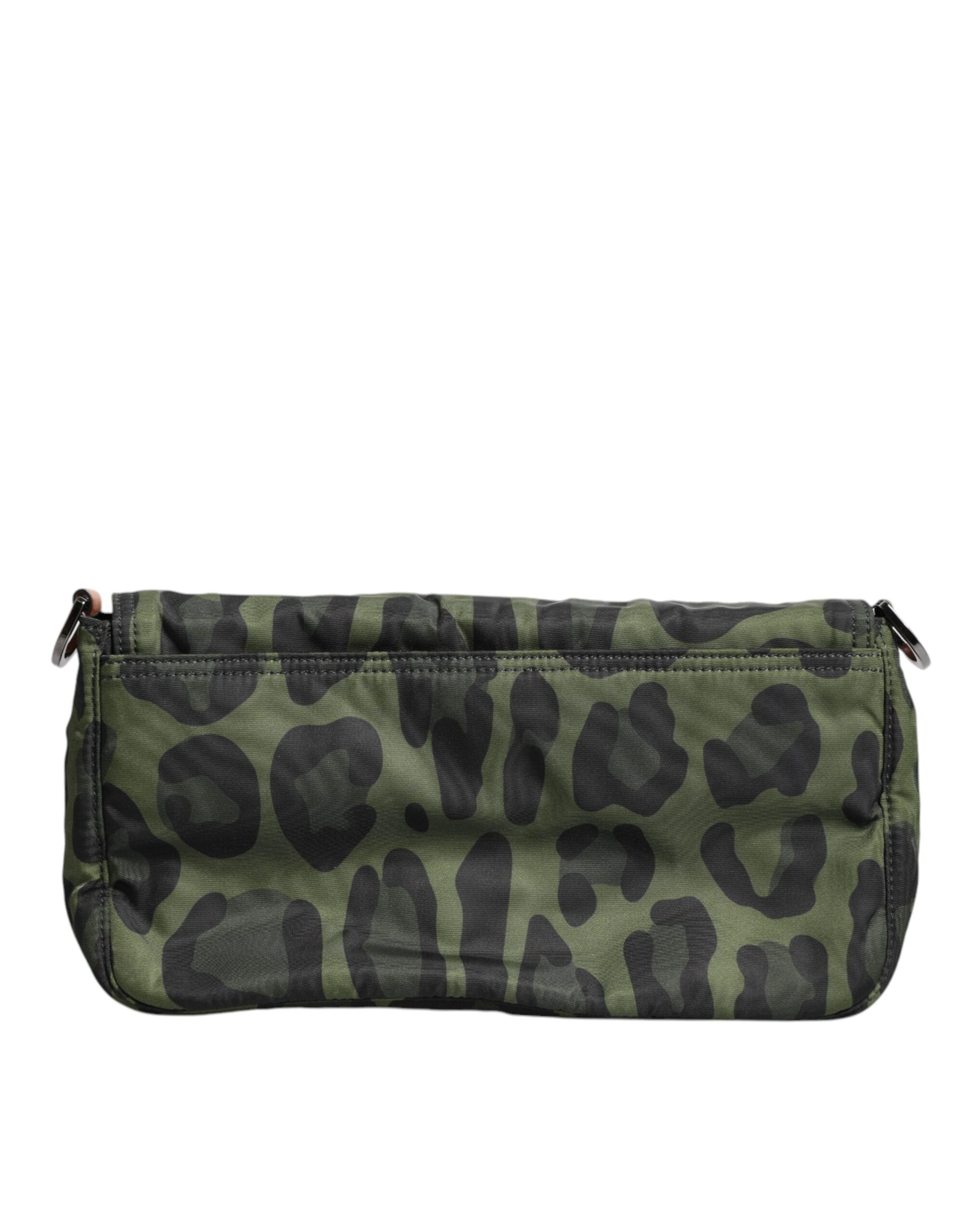 Sac bandoulière Dolce &amp; Gabbana en nylon vert à imprimé léopard
