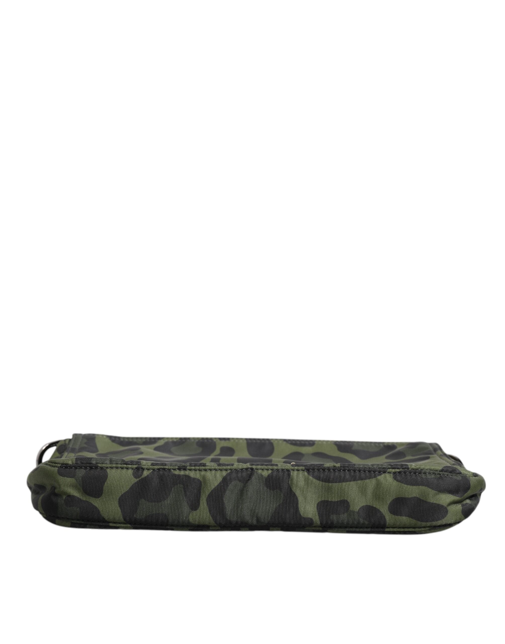 Sac bandoulière Dolce &amp; Gabbana en nylon vert à imprimé léopard