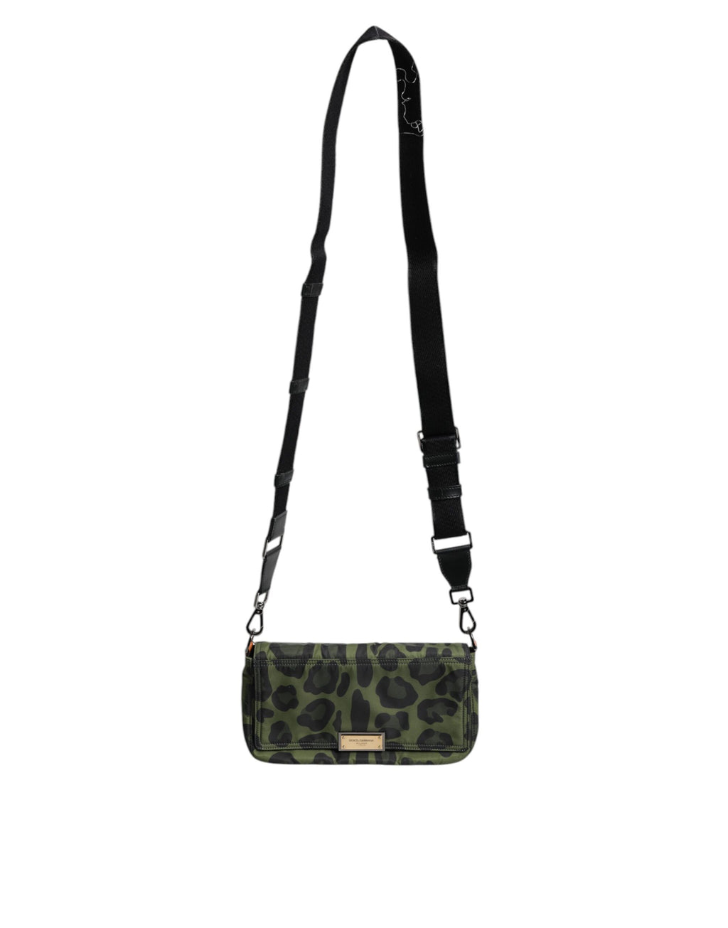 Sac bandoulière Dolce &amp; Gabbana en nylon vert à imprimé léopard