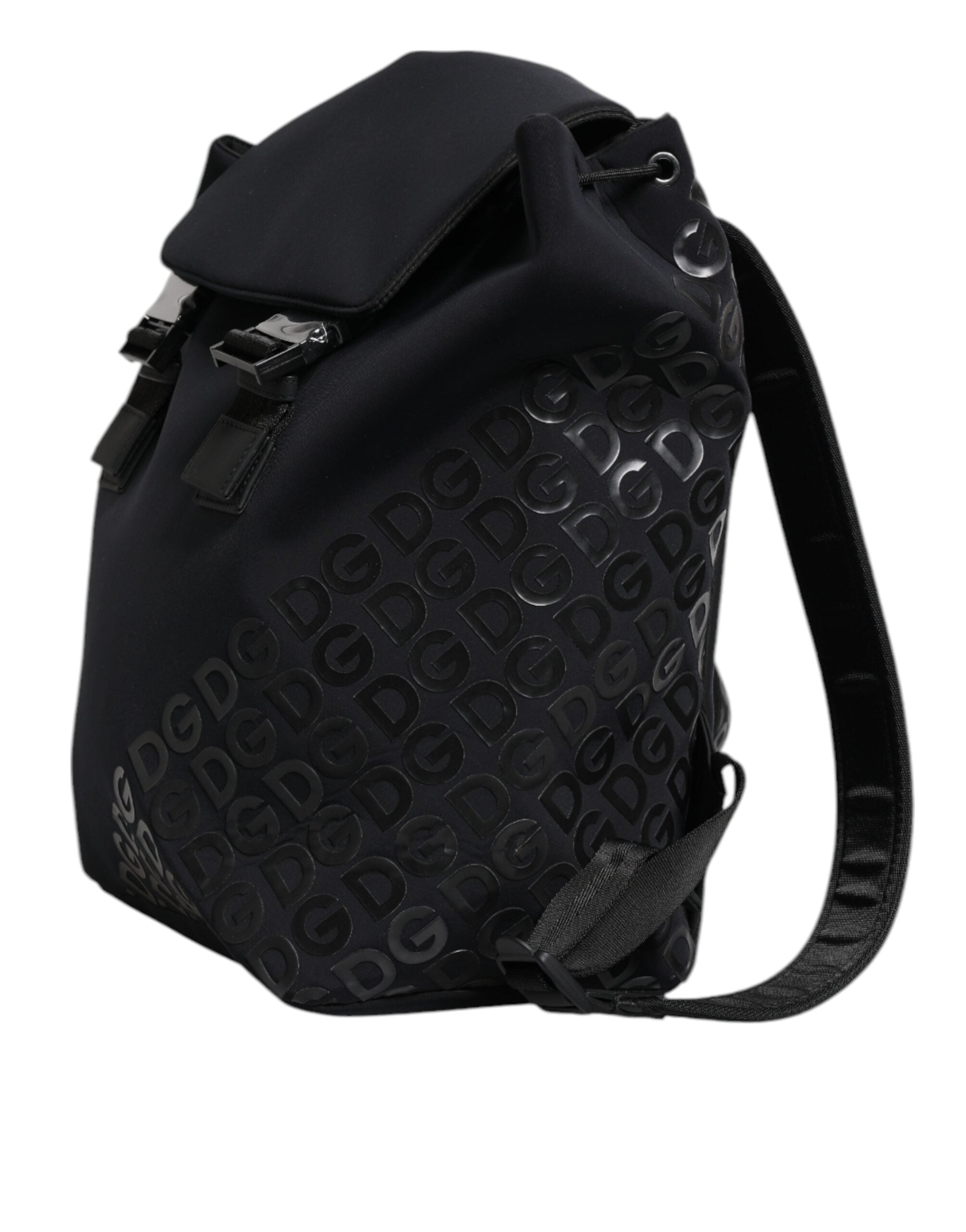 Sac à dos d'école Dolce &amp; Gabbana en néoprène noir et nylon avec logo DG