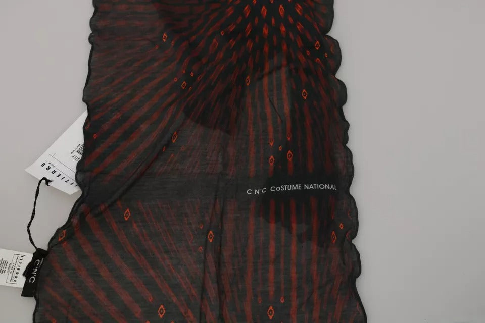 Foulard en viscose noir et rouge de marque Costume National