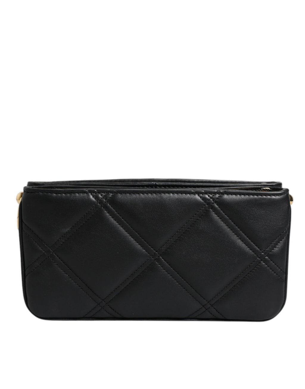 Sac à bandoulière Dolce &amp; Gabbana en cuir noir orné de cristaux et de logo