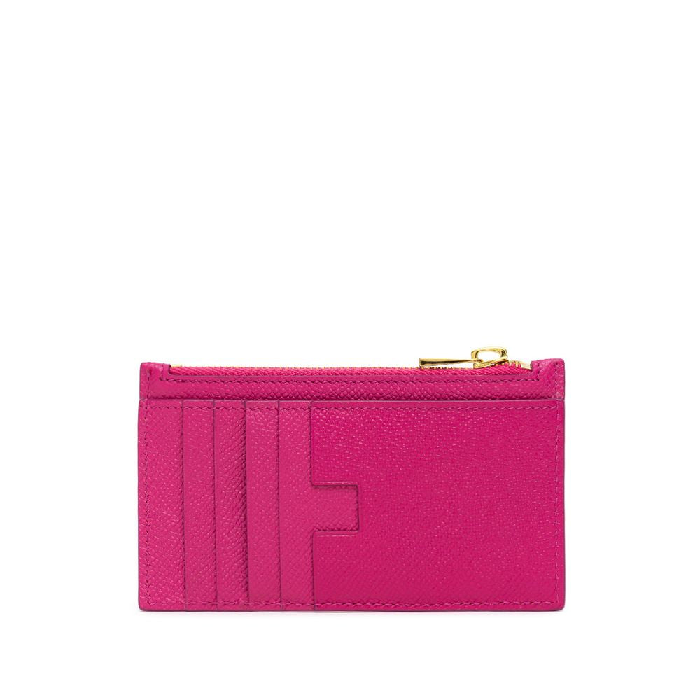 Portefeuille en cuir fuchsia Tom Ford