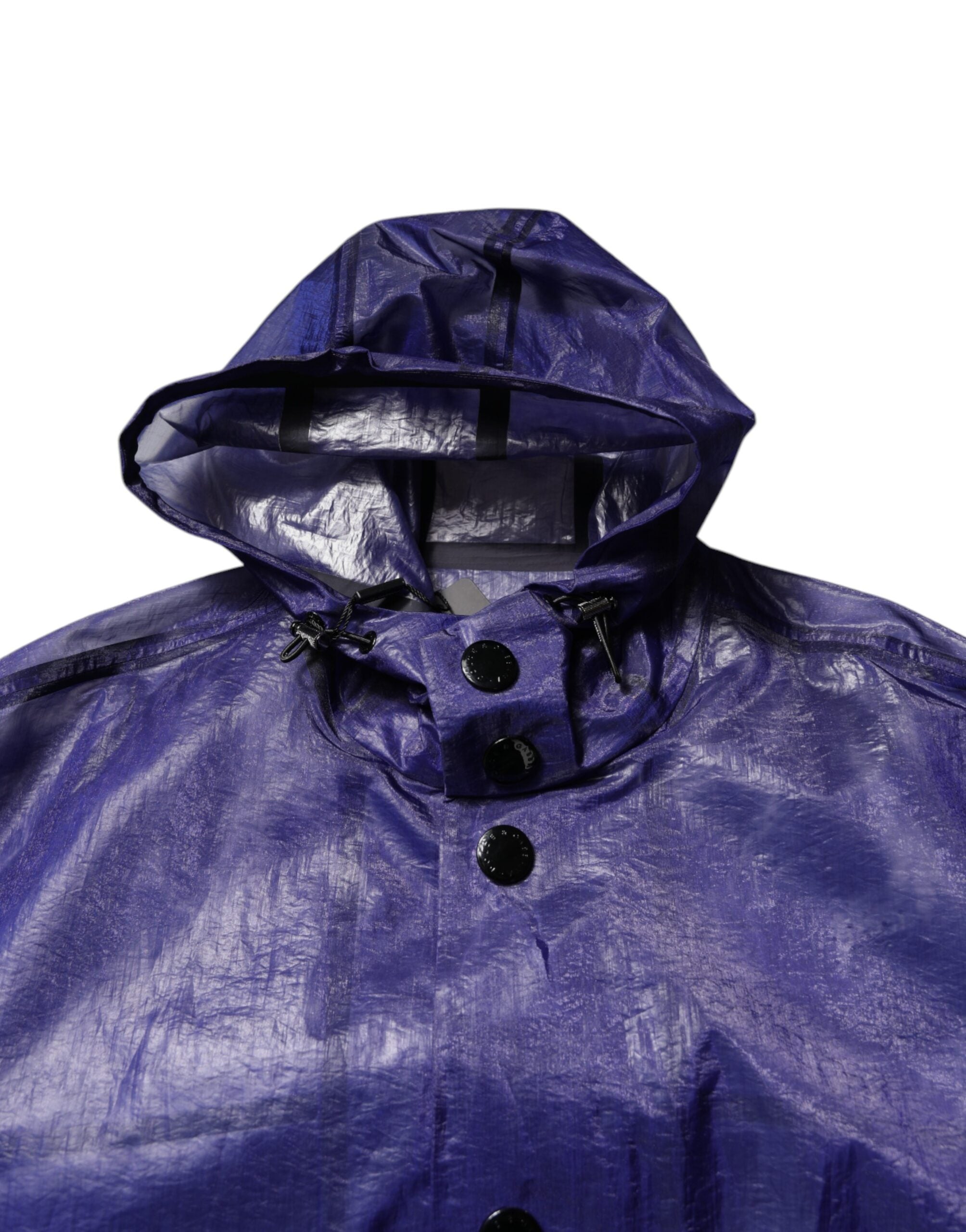 Veste imperméable à capuche en coton bleu foncé Dolce &amp; Gabbana pour homme