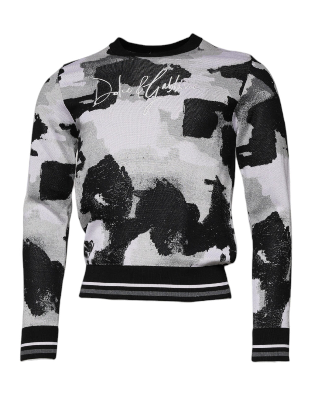 Dolce &amp; Gabbana Mehrfarbiger Camouflage-Pullover mit Rundhalsausschnitt für Herren