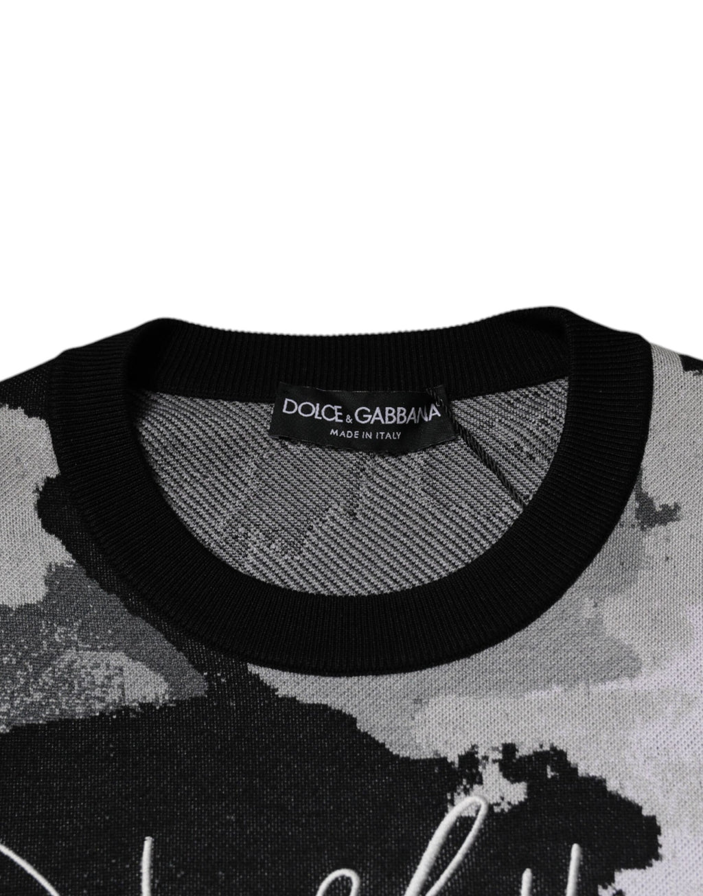 Dolce &amp; Gabbana Mehrfarbiger Camouflage-Pullover mit Rundhalsausschnitt für Herren