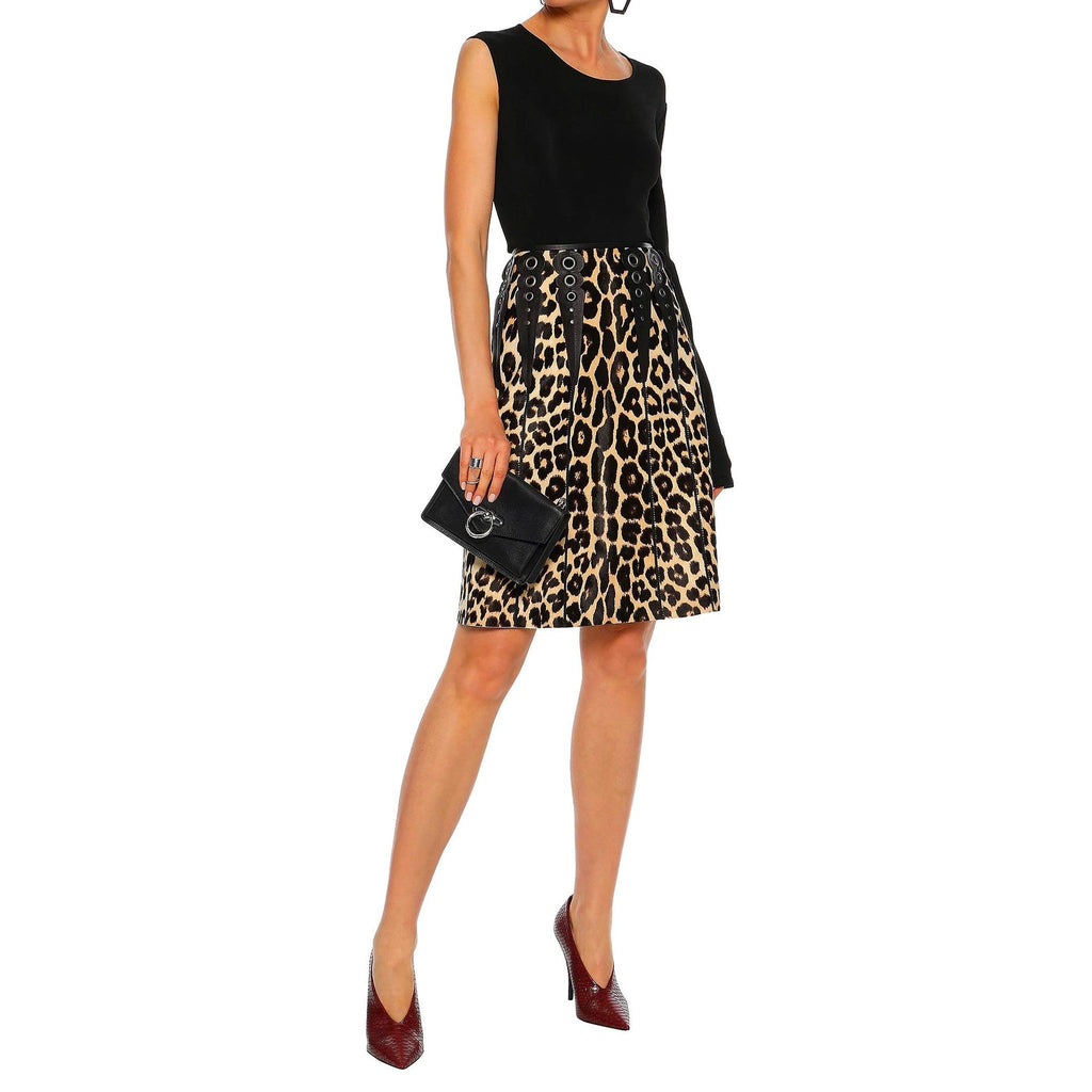 Bottega Veneta Leopard Print Calf Hair Skirt – Siebentaschen