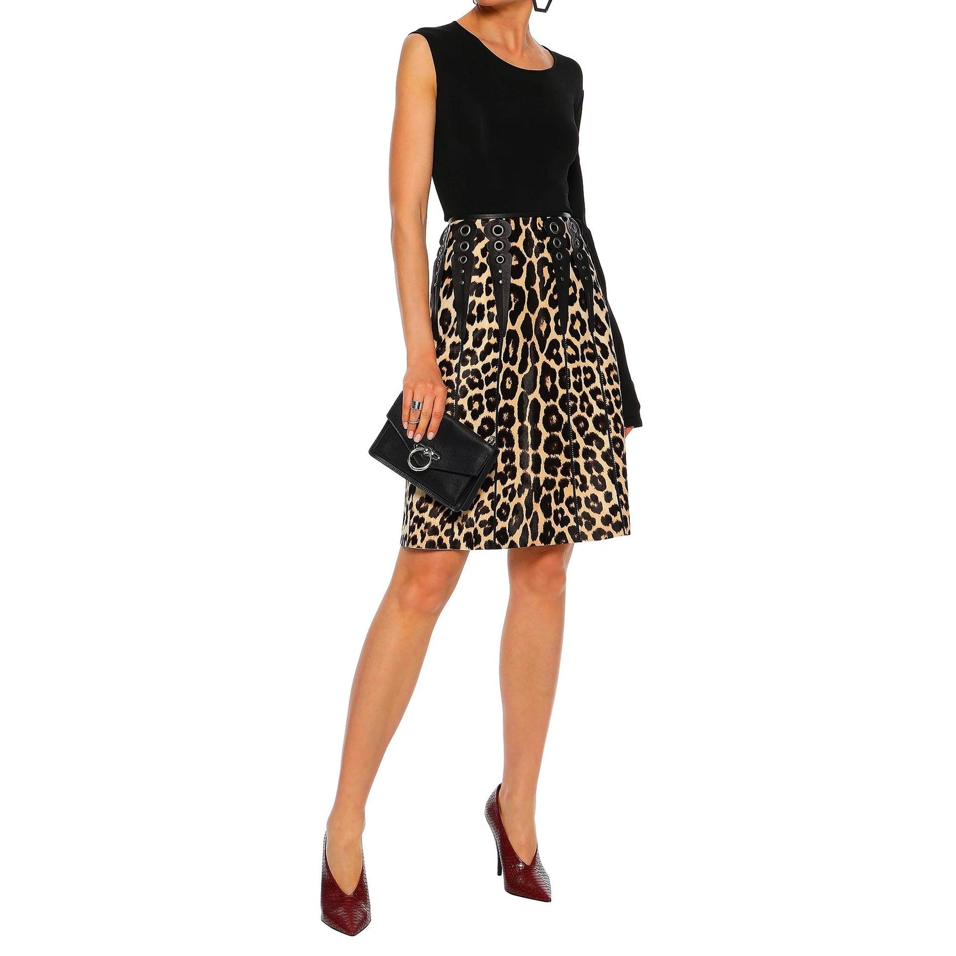Bottega Veneta Leopard Print Calf Hair Skirt – Siebentaschen