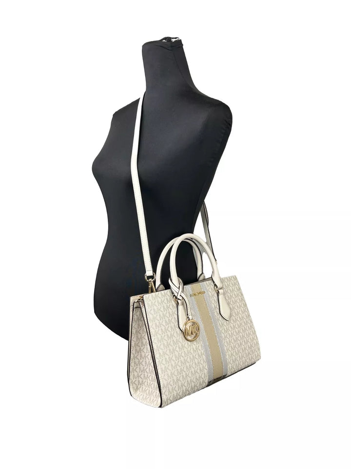 Michael Kors Sheila Medium Crossbody Satchel Handtasche Tasche Pale Gold