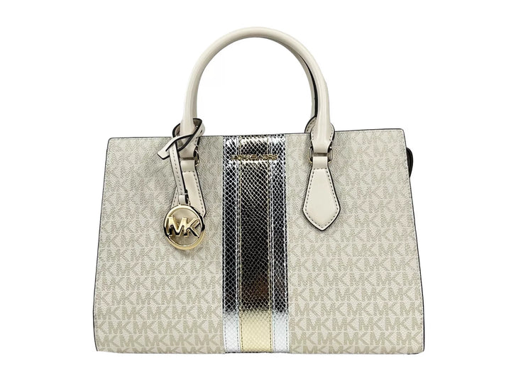 Michael Kors Sheila Medium Crossbody Satchel Handtasche Tasche Pale Gold