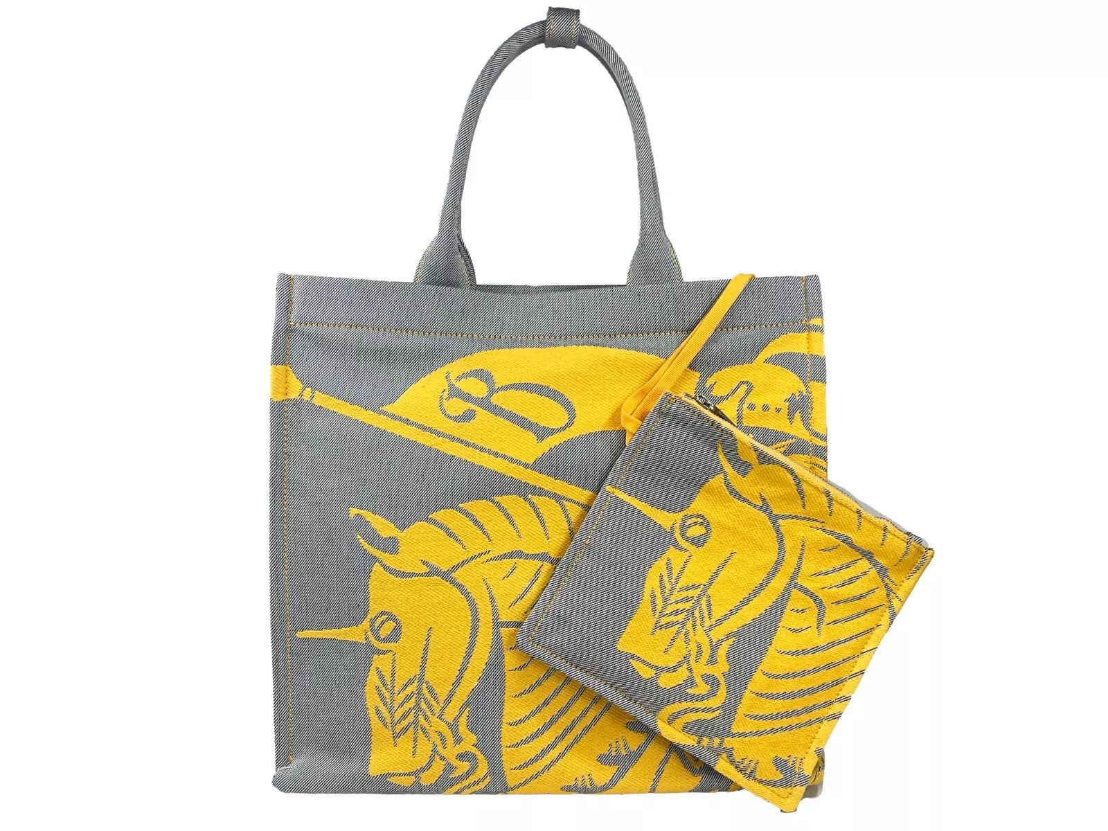 Burberry EKD Canvas-Einkaufstasche mit Münzfach, Sonnenblumengrau