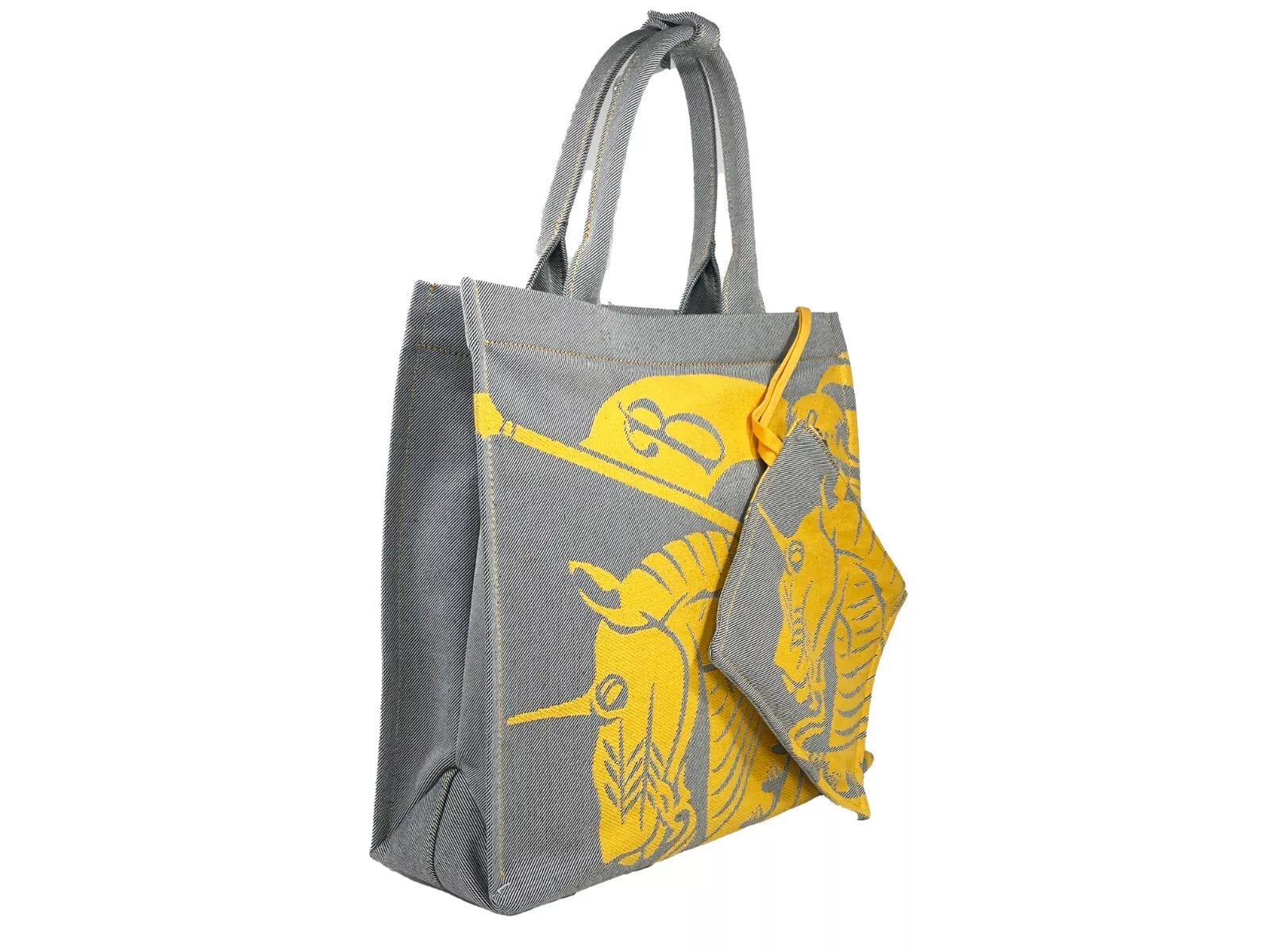 Burberry EKD Canvas-Einkaufstasche mit Münzfach, Sonnenblumengrau