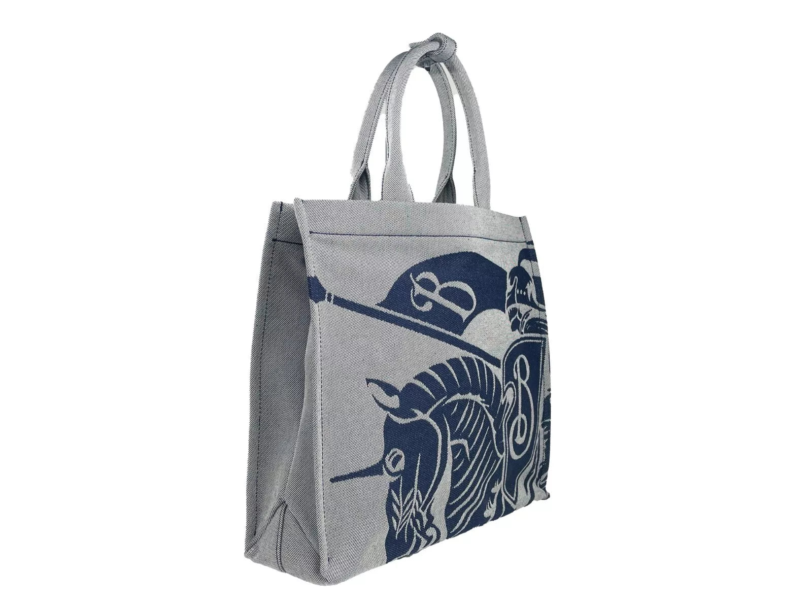Burberry – Marineblaue EKD-Tragetasche aus Canvas mit Münzfach