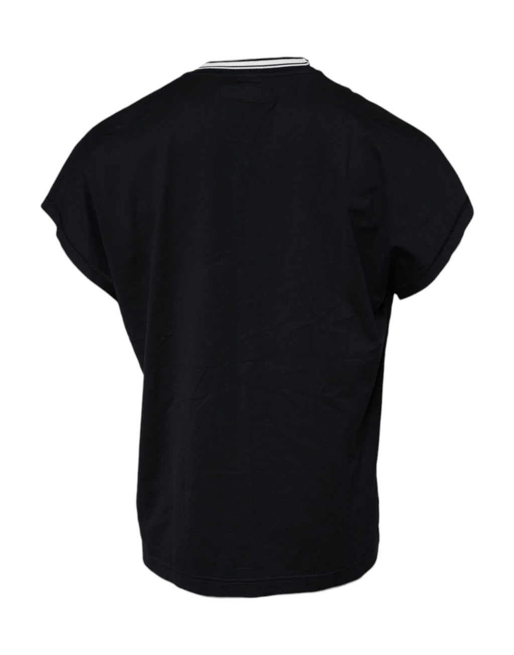 Dolce & Gabbana Dark Blue Cotton Crown Logo Crew Neck T-shirt