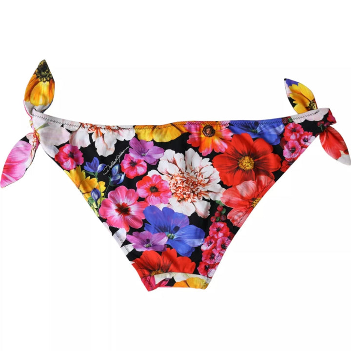 Dolce &amp; Gabbana – Schwarzer Badeanzug mit Blumenmuster und Bikinihose