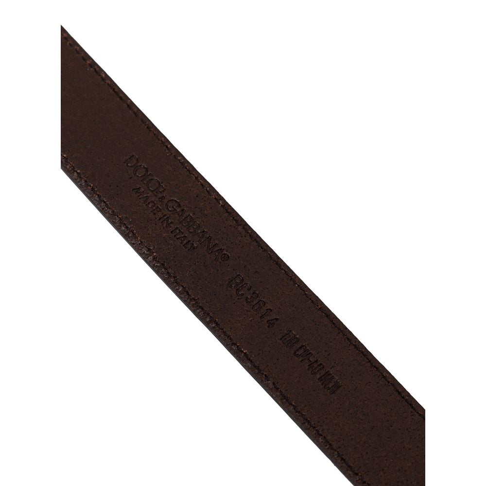 Ceinture en cuir de veau marron Dolce &amp; Gabbana