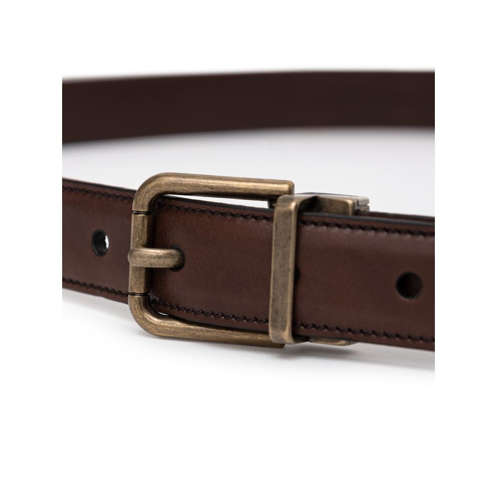Ceinture en cuir de veau marron Dolce &amp; Gabbana