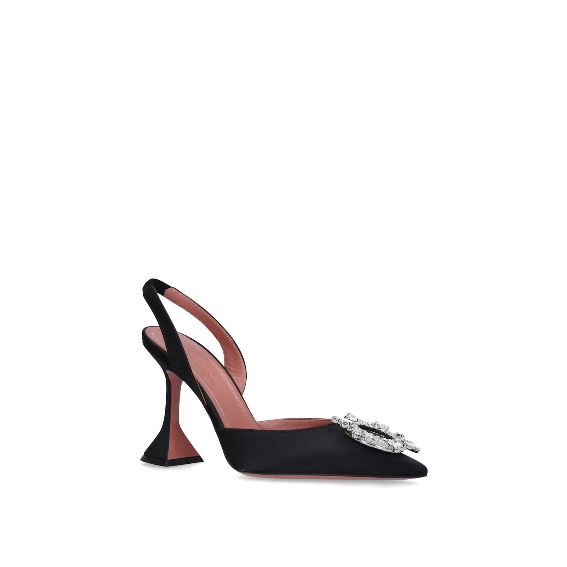 Amina Muaddi Begum 95 Satin Slingback Pumps - WOMEN SHOES - AMINA MUADDI - Tluxy New