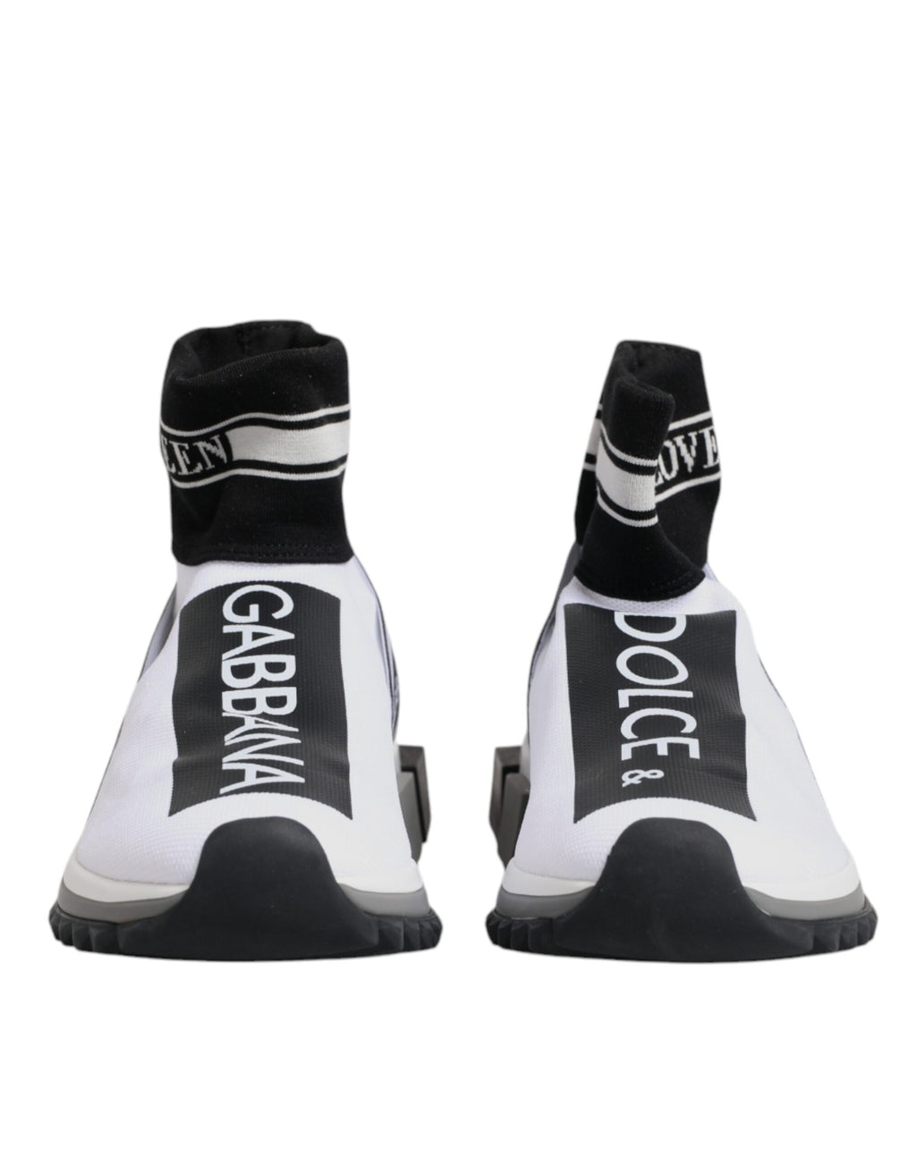 Dolce &amp; Gabbana Weiß Schwarz Sorrento Socken Sneakers Schuhe