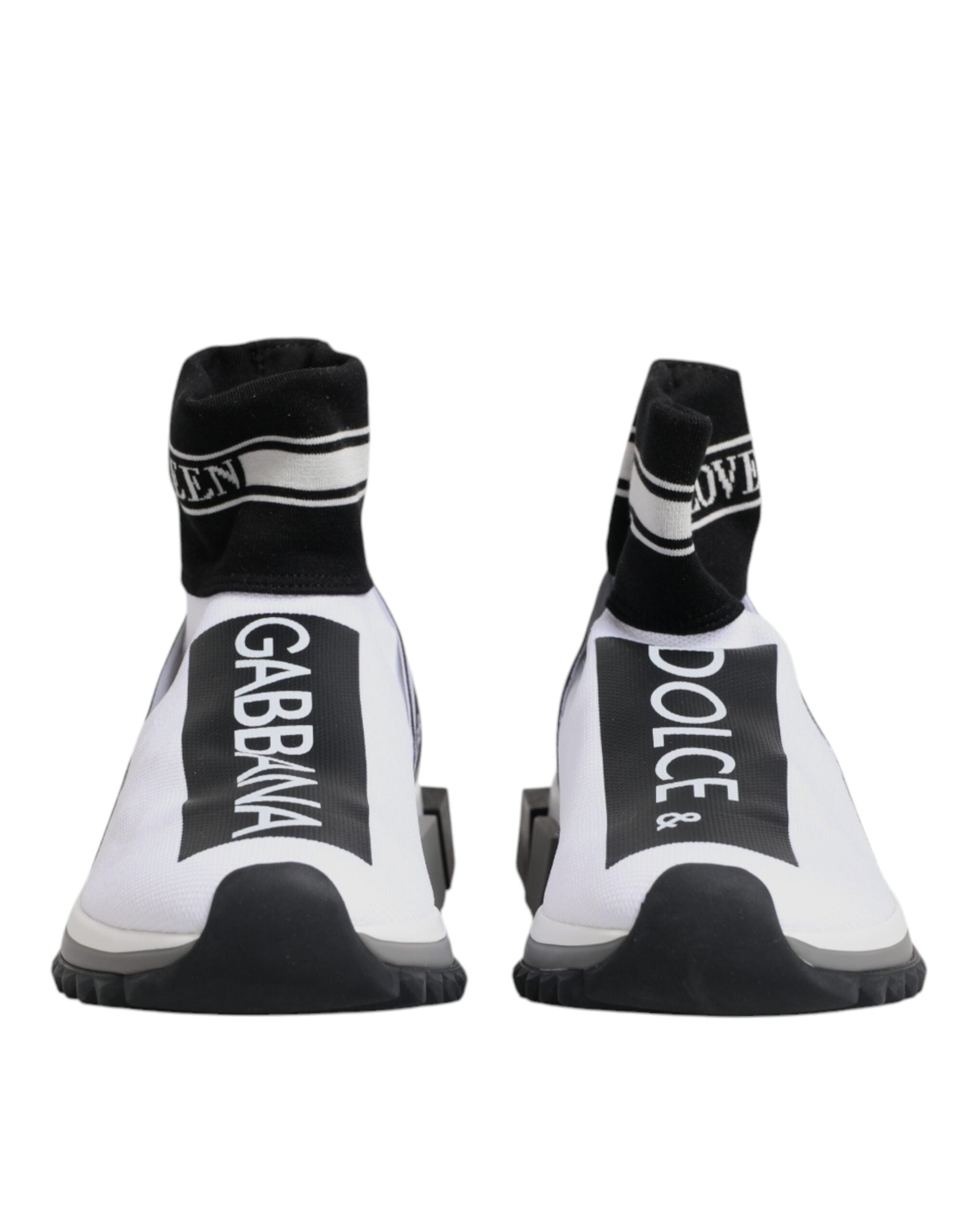 Baskets chaussettes Dolce &amp; Gabbana Sorrento blanches et noires