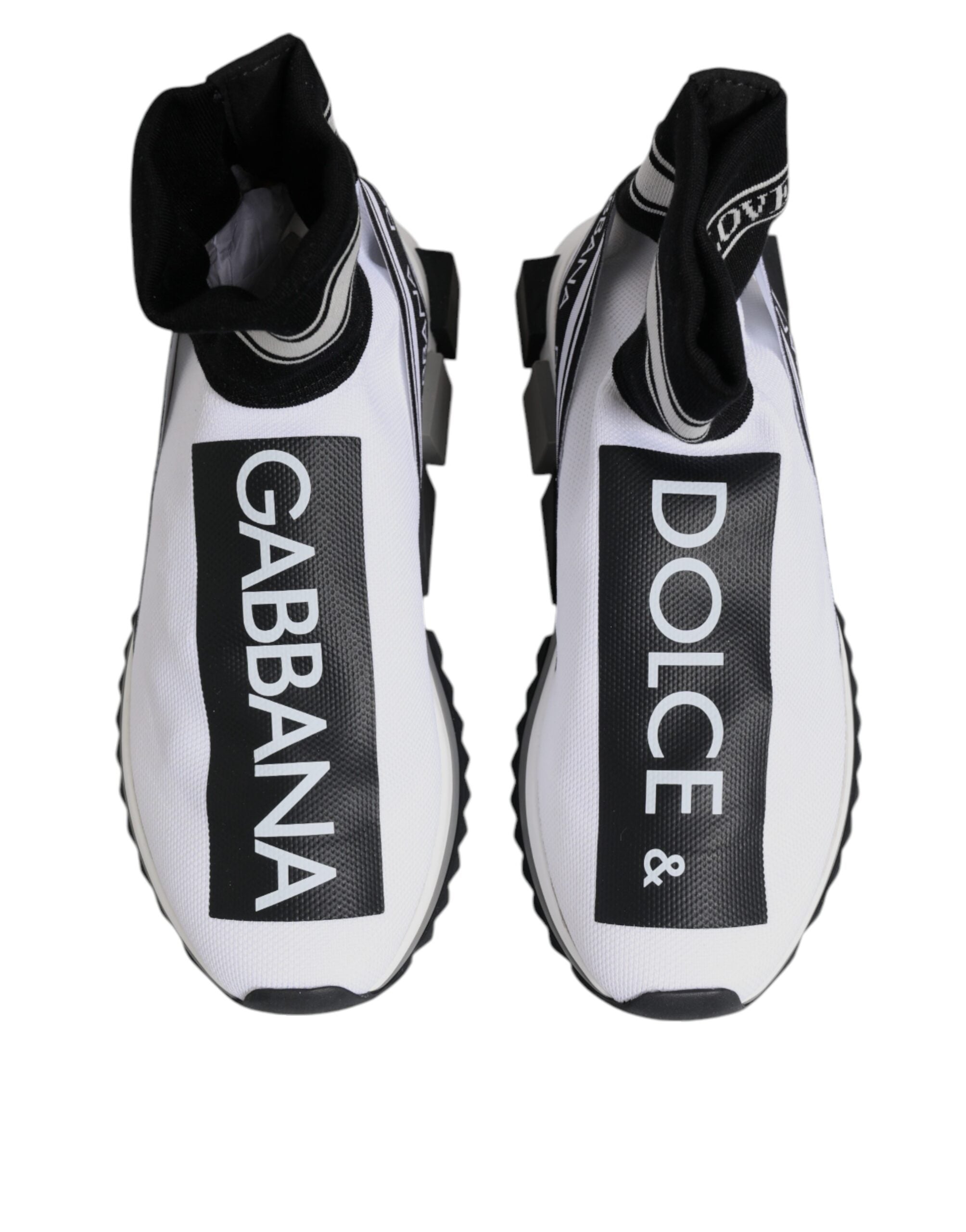 Baskets chaussettes Dolce &amp; Gabbana Sorrento blanches et noires