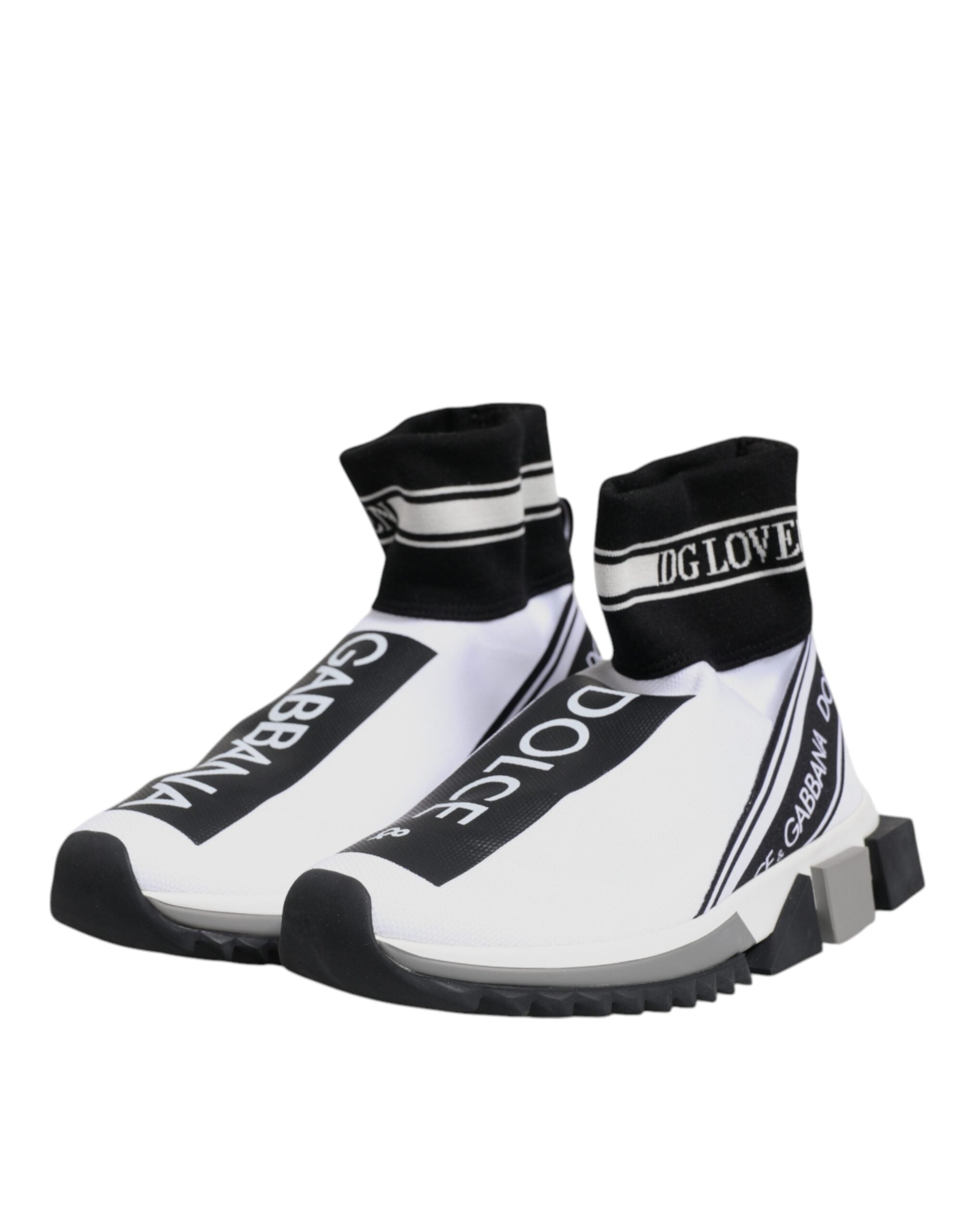 Baskets chaussettes Dolce &amp; Gabbana Sorrento blanches et noires