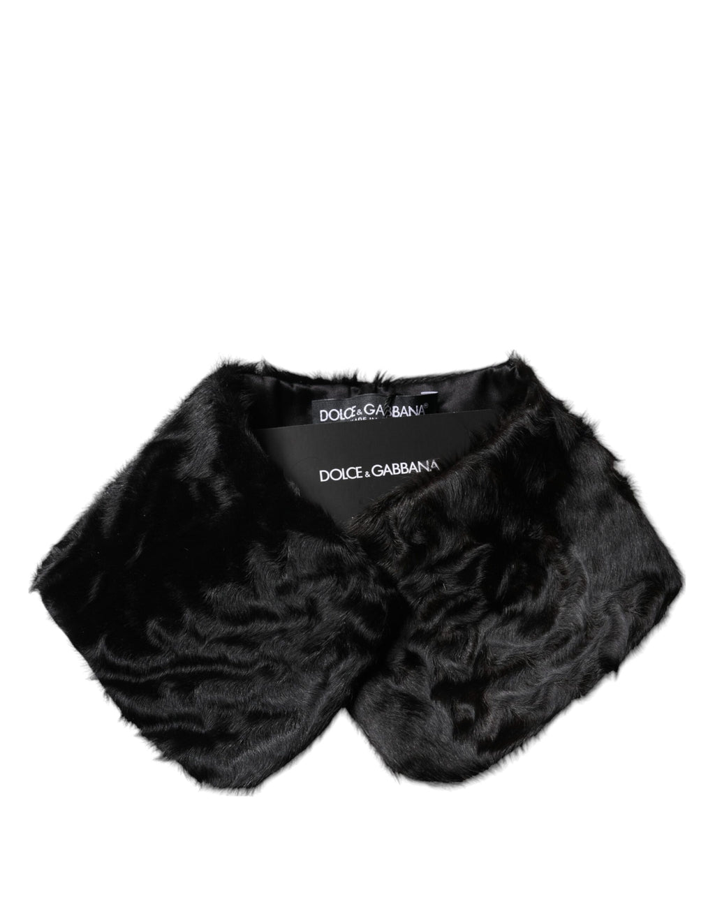 Foulard Dolce &amp; Gabbana en fourrure d'agneau noire pour femme