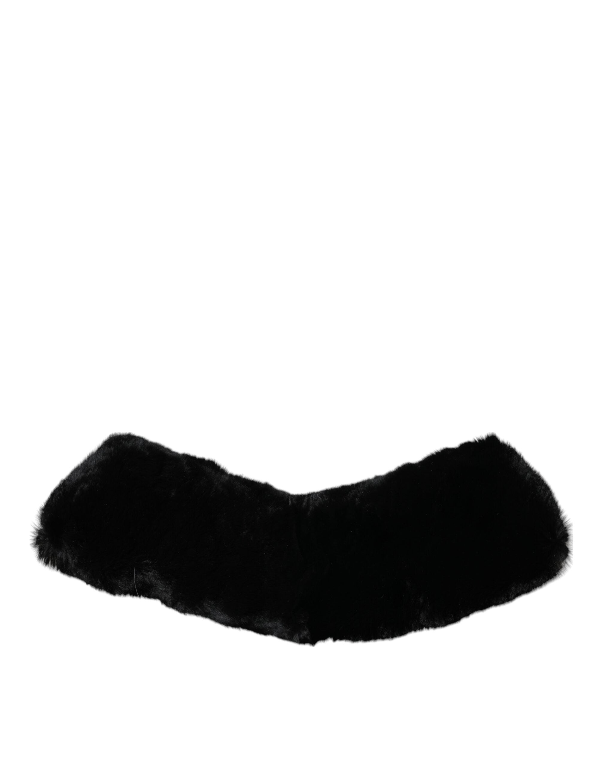 Foulard Dolce &amp; Gabbana en fourrure d'agneau noire pour femme