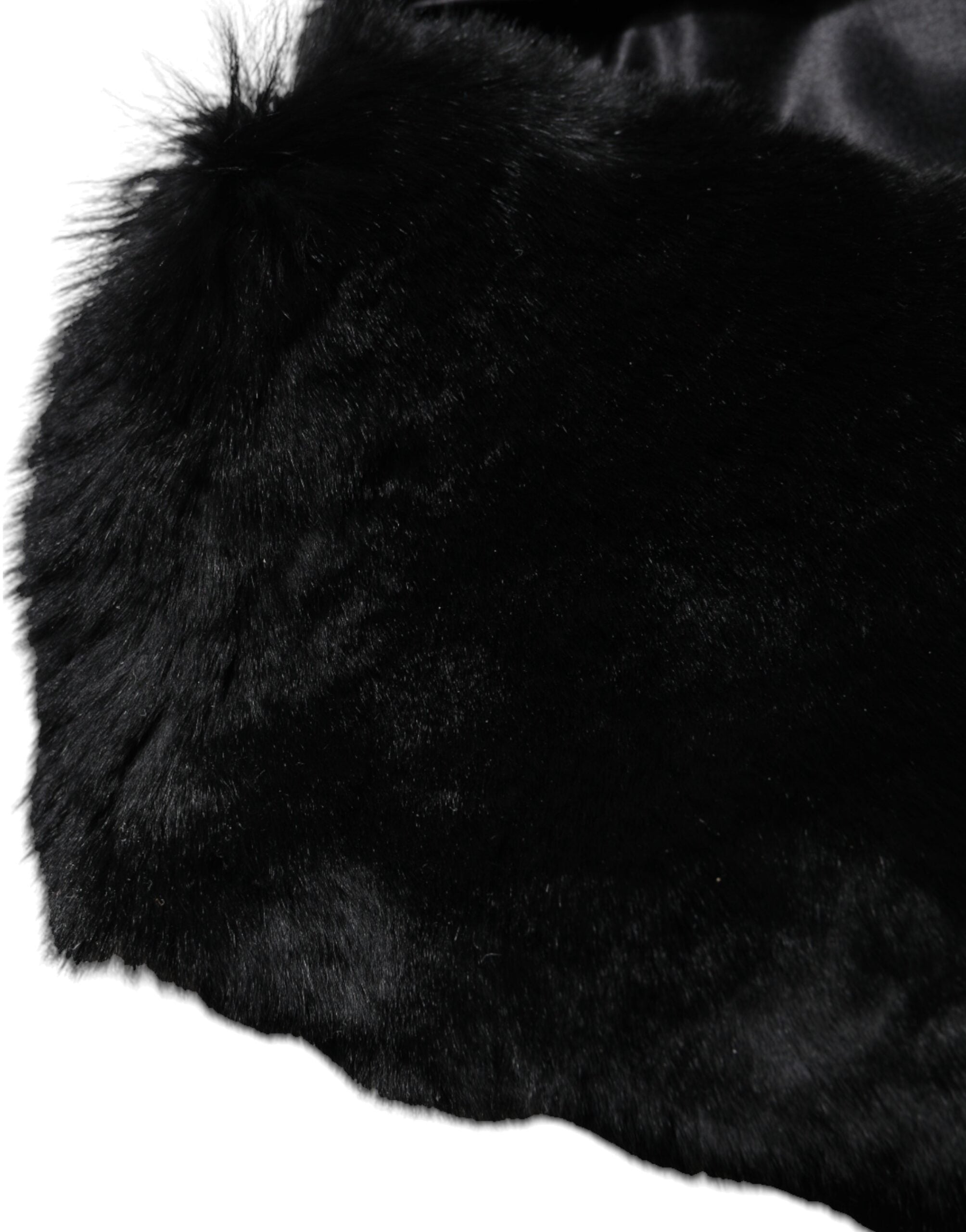 Foulard Dolce &amp; Gabbana en fourrure d'agneau noire pour femme