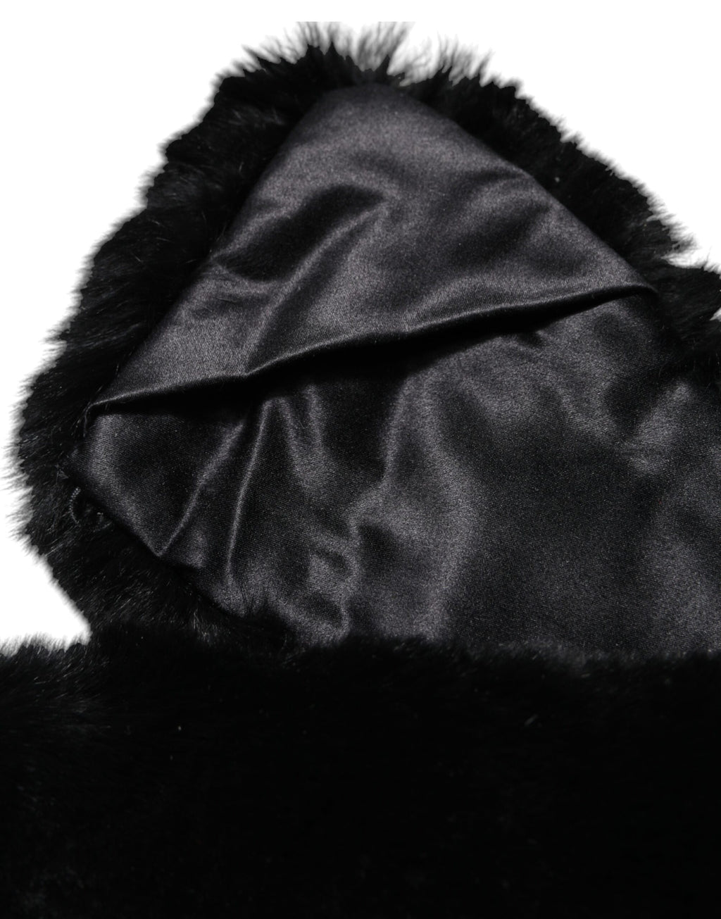 Foulard Dolce &amp; Gabbana en fourrure d'agneau noire pour femme
