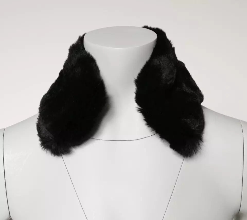 Foulard Dolce &amp; Gabbana en fourrure d'agneau noire pour femme