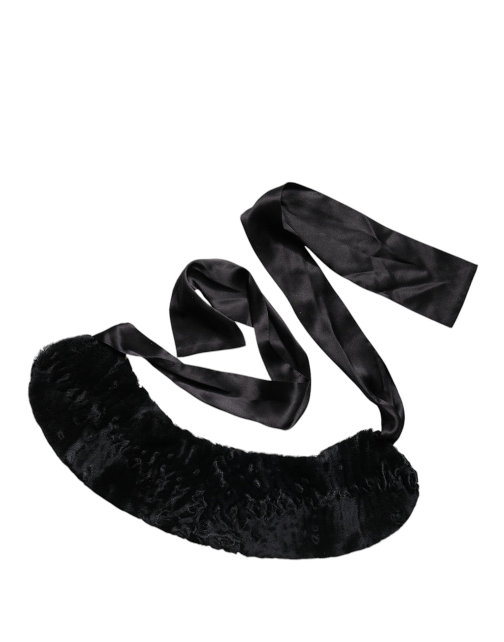Écharpe d'hiver en fourrure d'agneau noire Dolce &amp; Gabbana pour femme