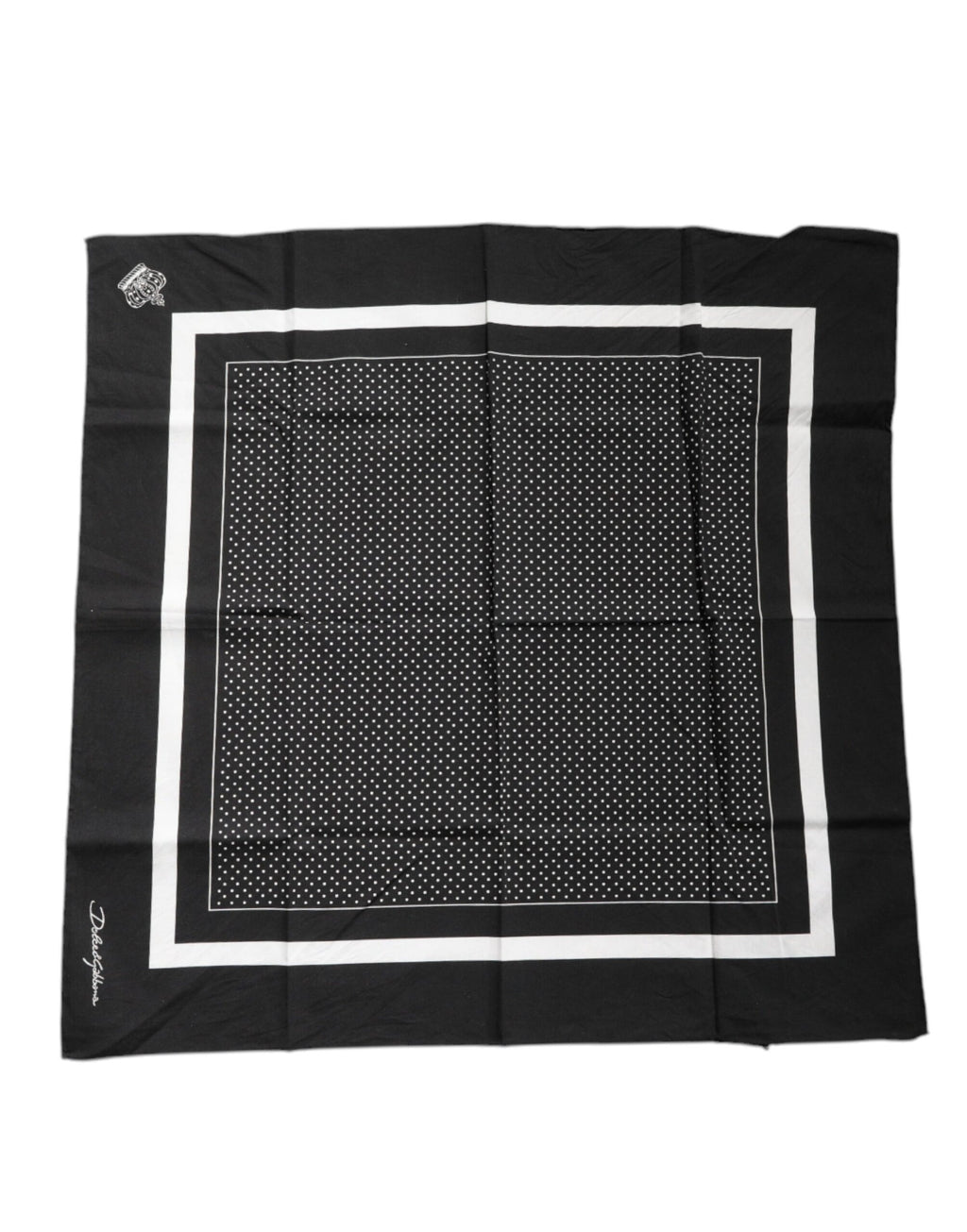 Foulard mouchoir en coton à pois noirs Dolce &amp; Gabbana
