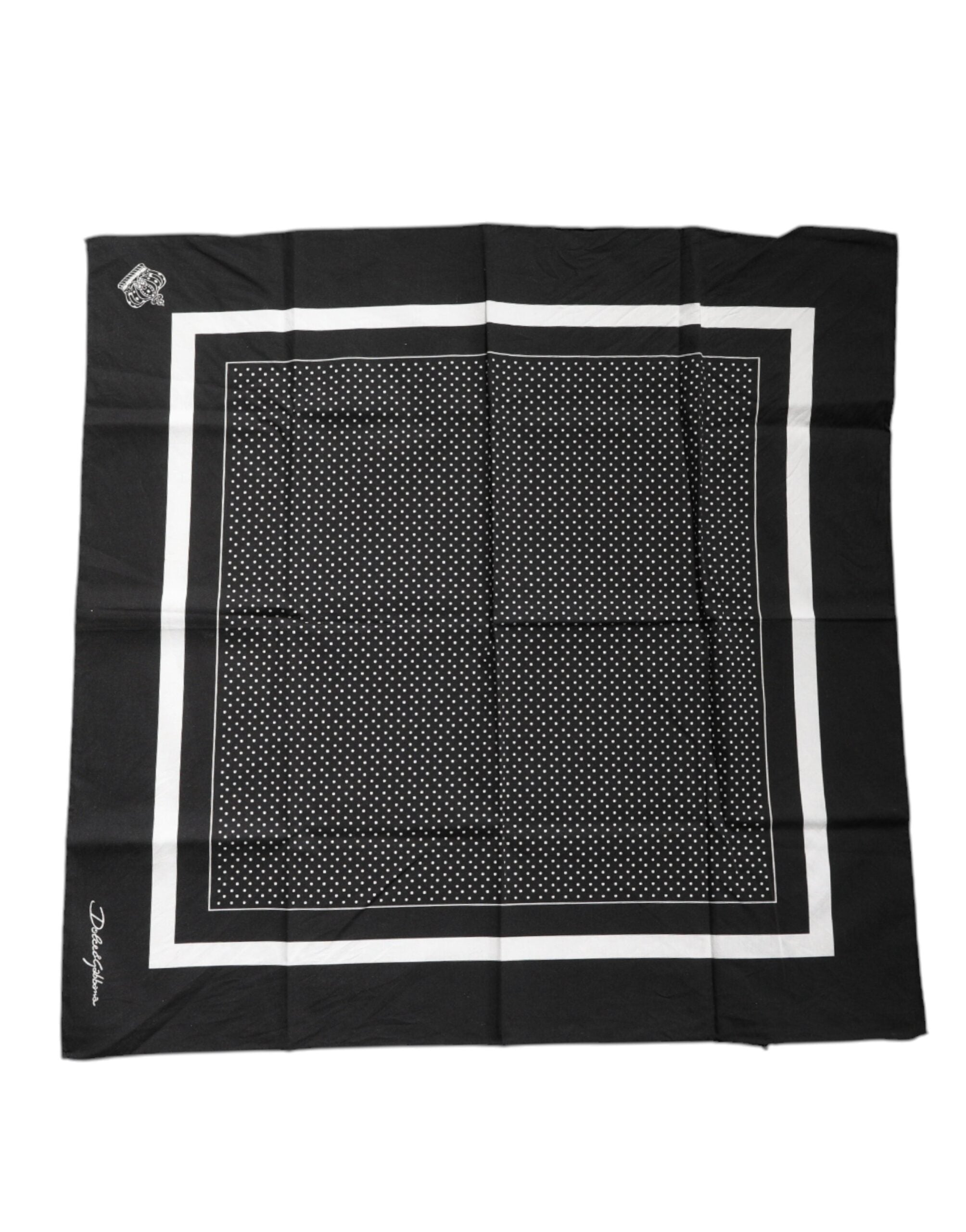 Foulard mouchoir en coton à pois noirs Dolce &amp; Gabbana