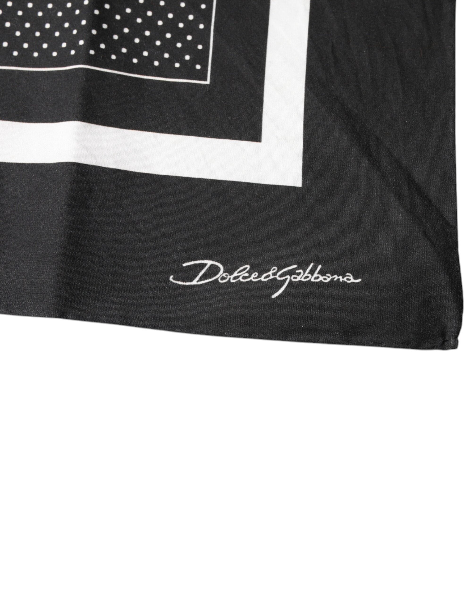 Foulard mouchoir en coton à pois noirs Dolce &amp; Gabbana