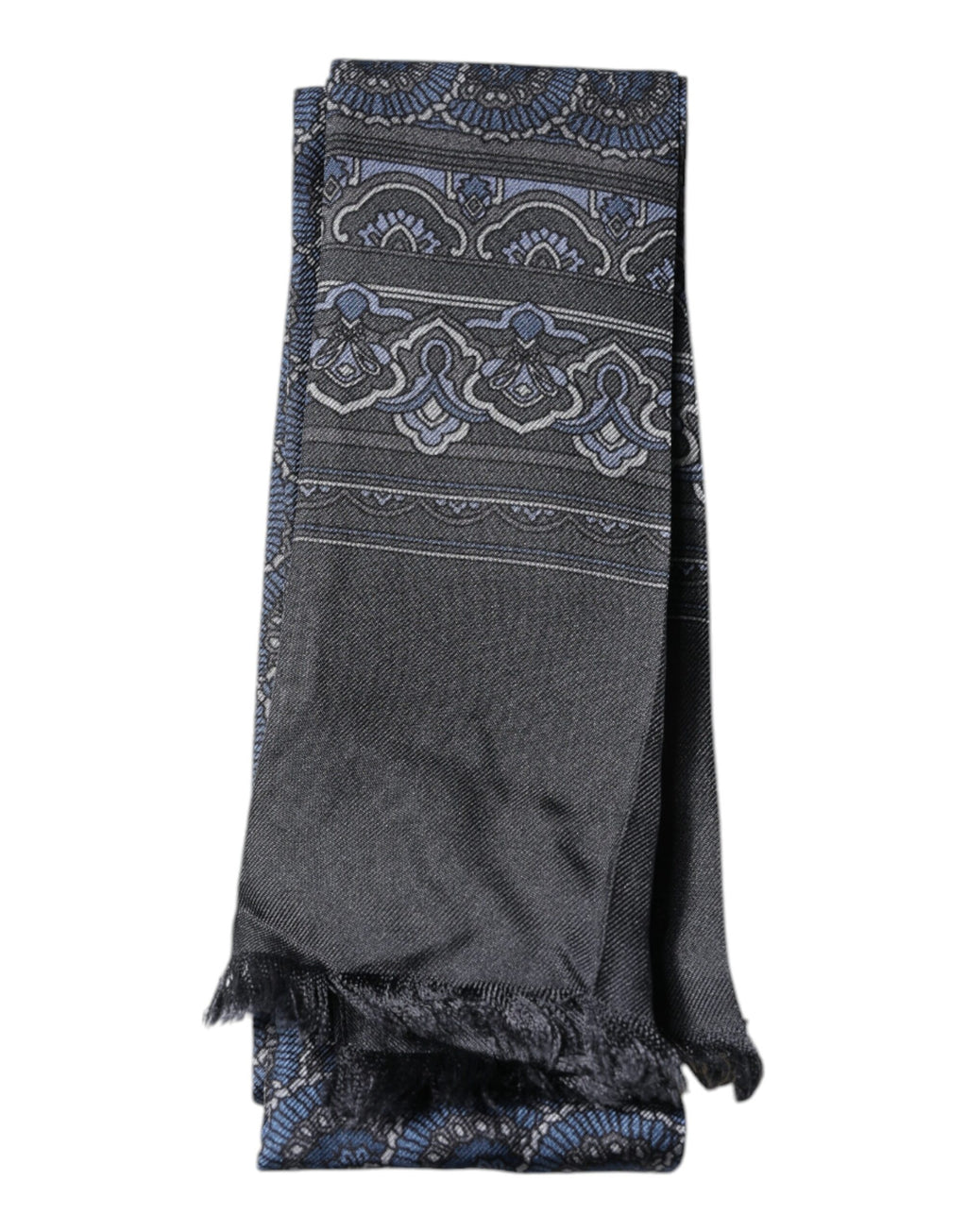 Foulard châle en soie fantaisie bleu foncé Dolce &amp; Gabbana