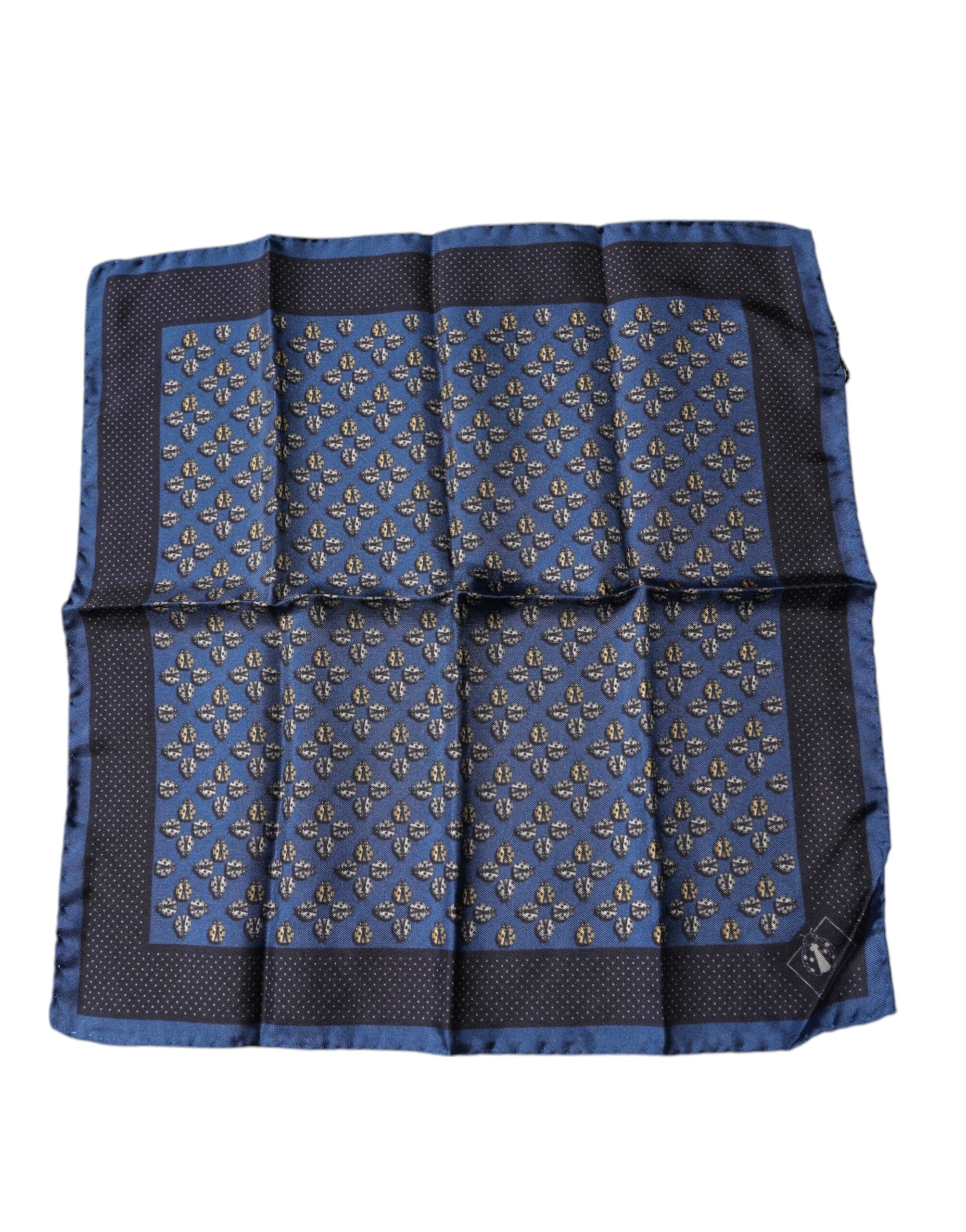 Foulard carré en soie Dolce &amp; Gabbana Blue Lady Bug