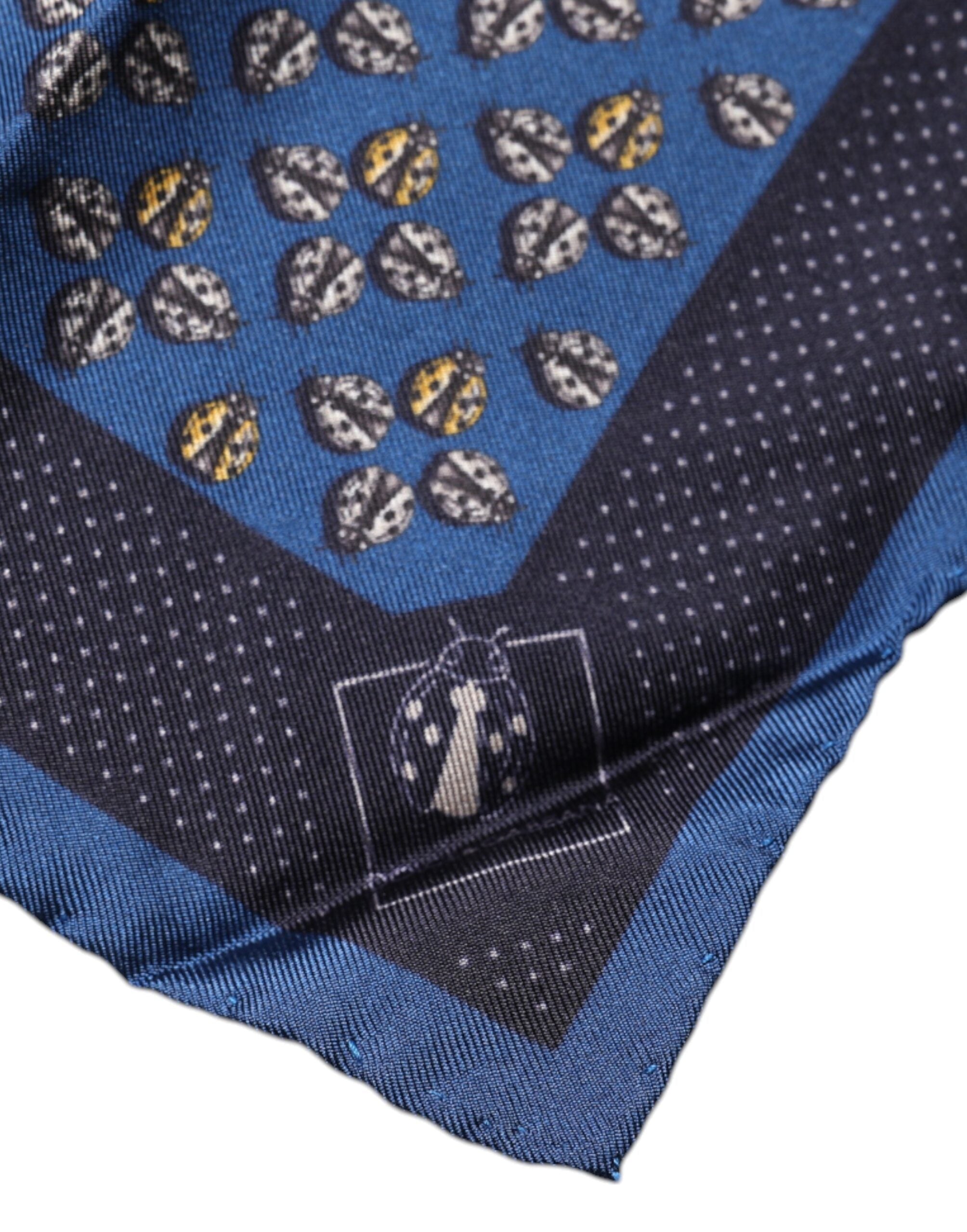 Foulard carré en soie Dolce &amp; Gabbana Blue Lady Bug