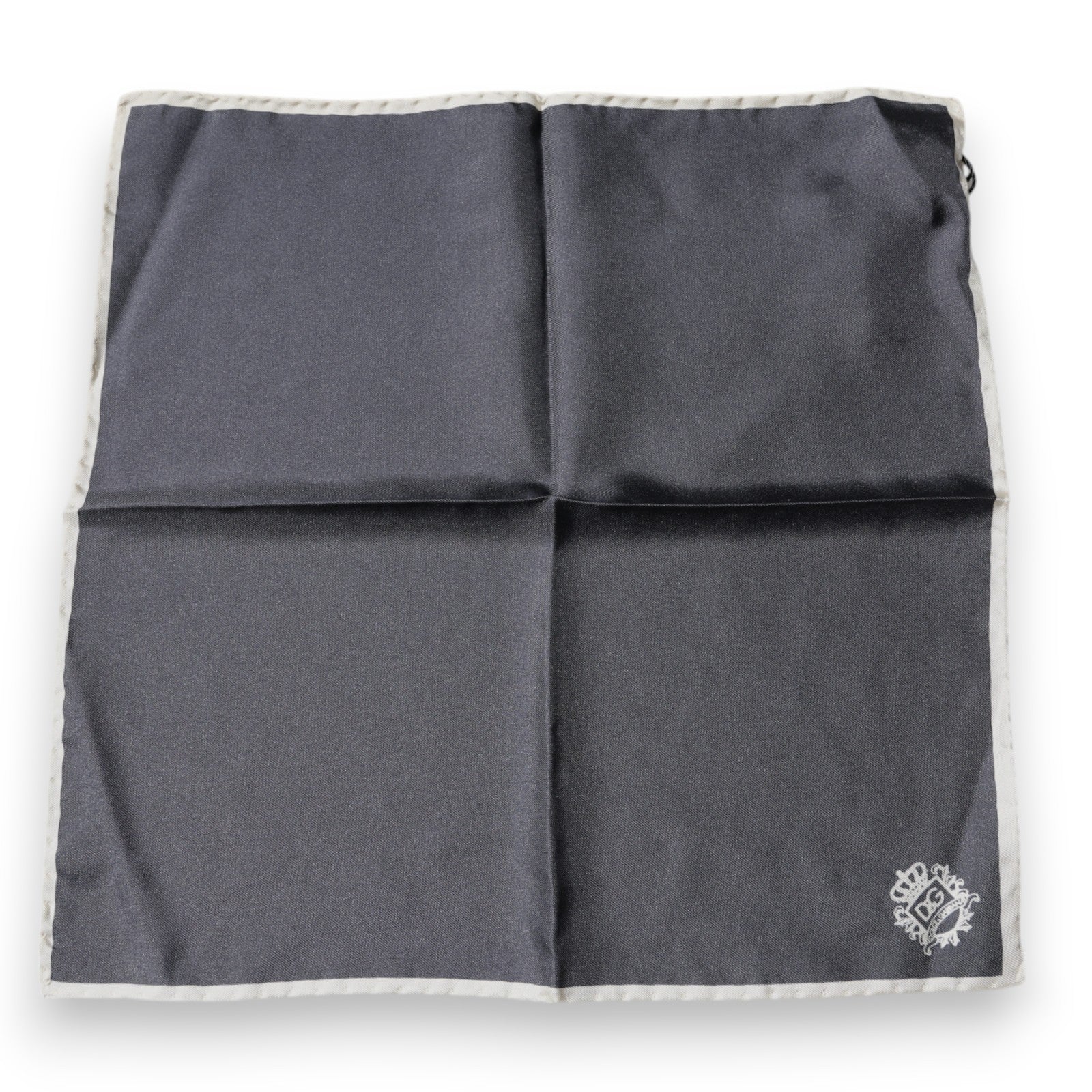 Foulard carré Dolce &amp; Gabbana à logo couronne grise
