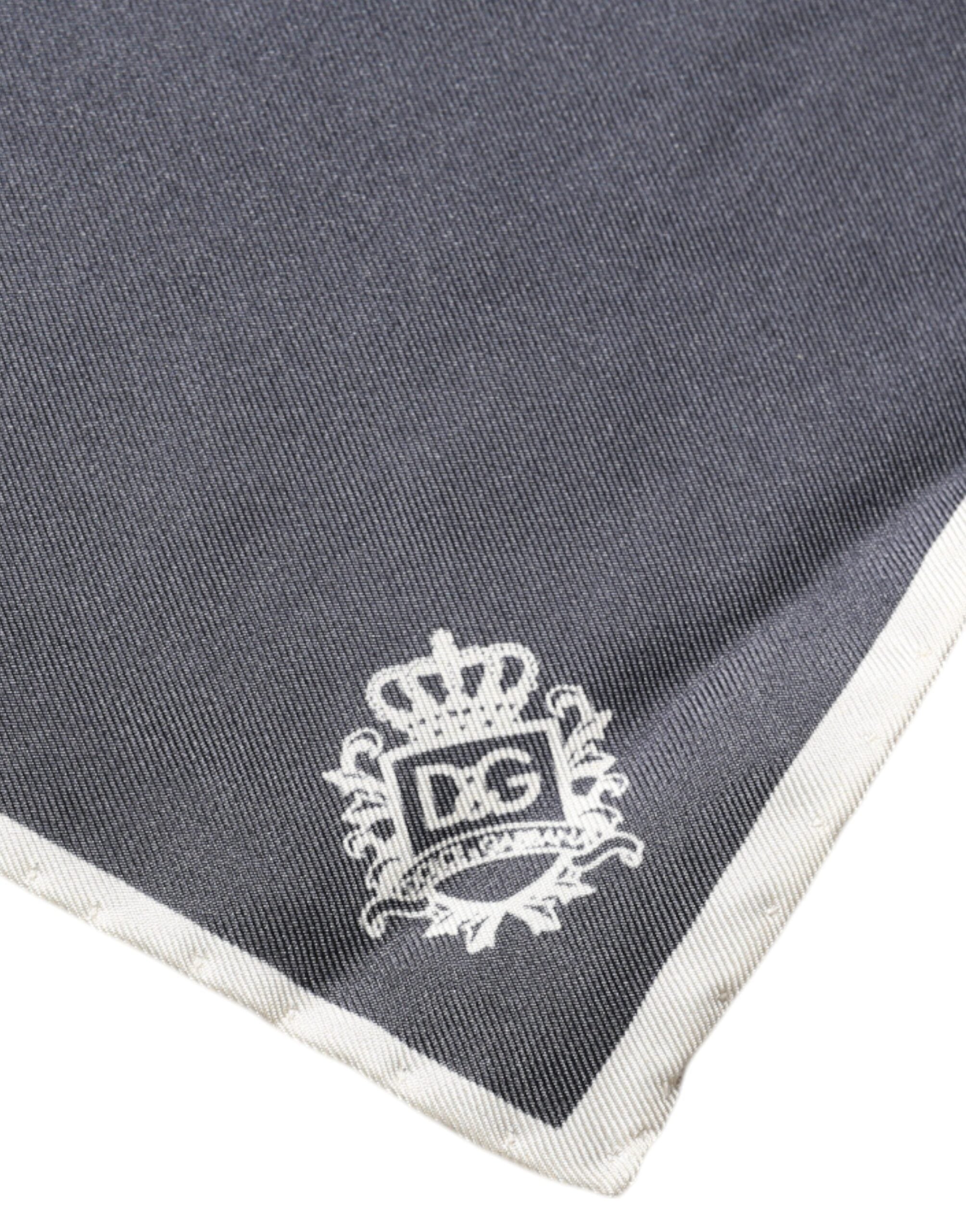 Foulard carré Dolce &amp; Gabbana à logo couronne grise