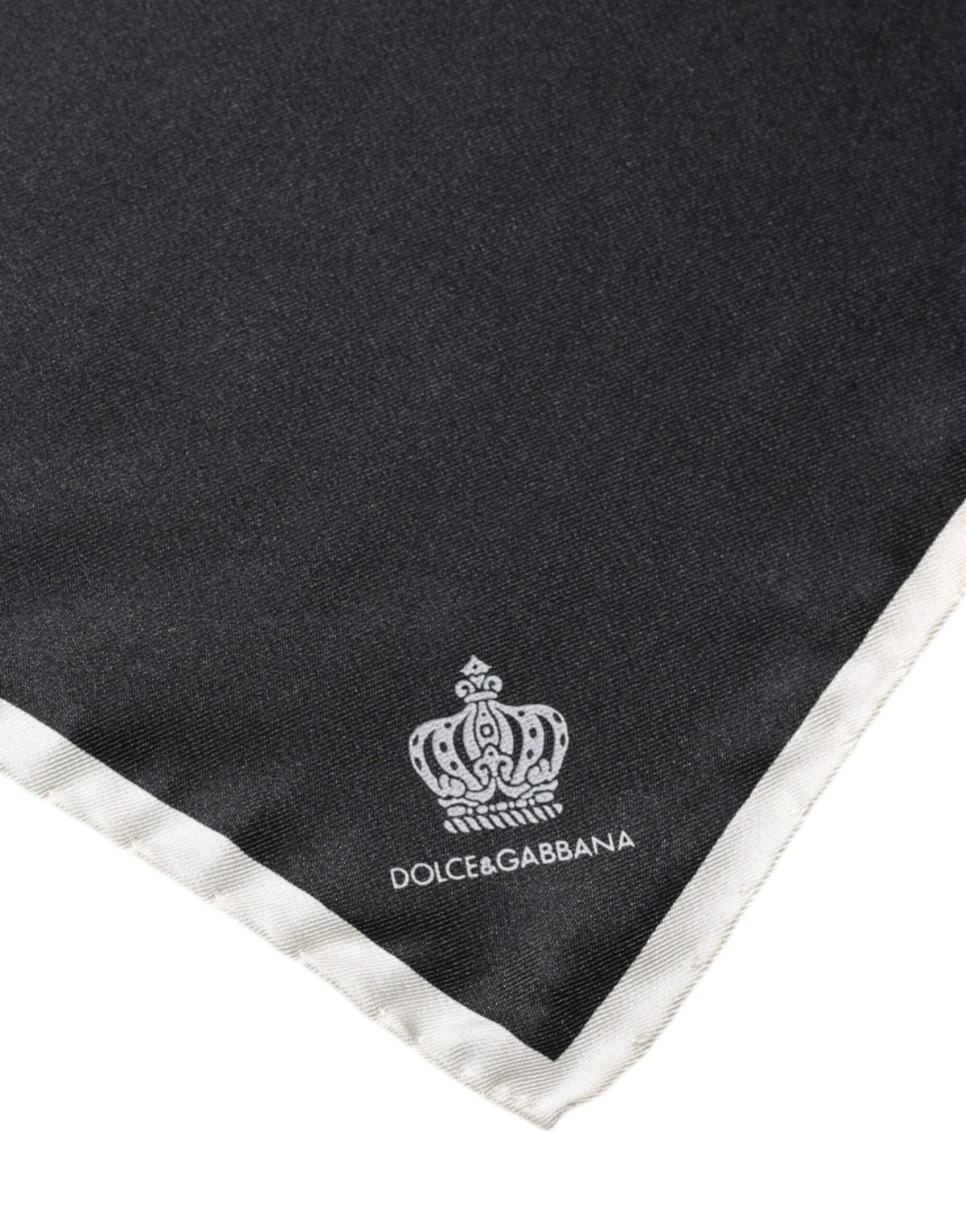 Foulard carré Dolce &amp; Gabbana à logo couronne noire
