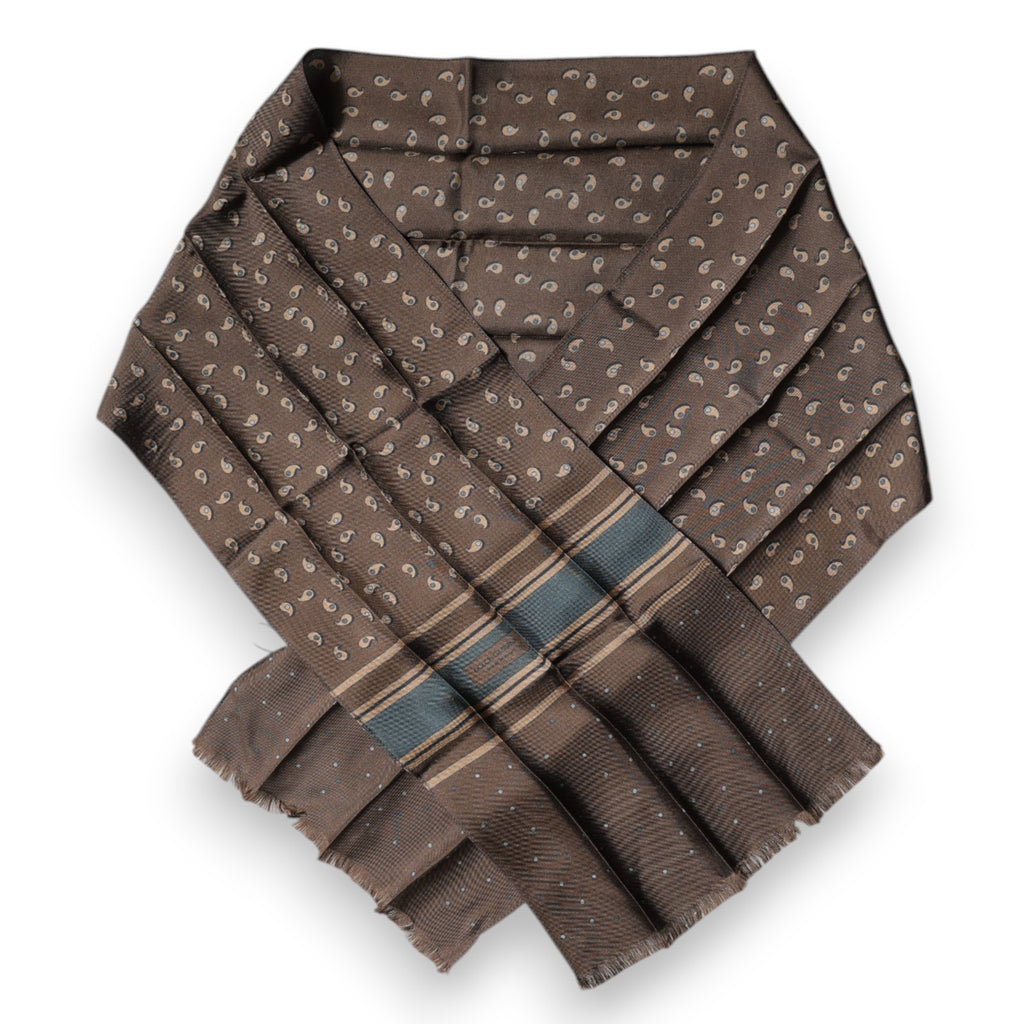 Foulard châle en soie fantaisie marron Dolce &amp; Gabbana