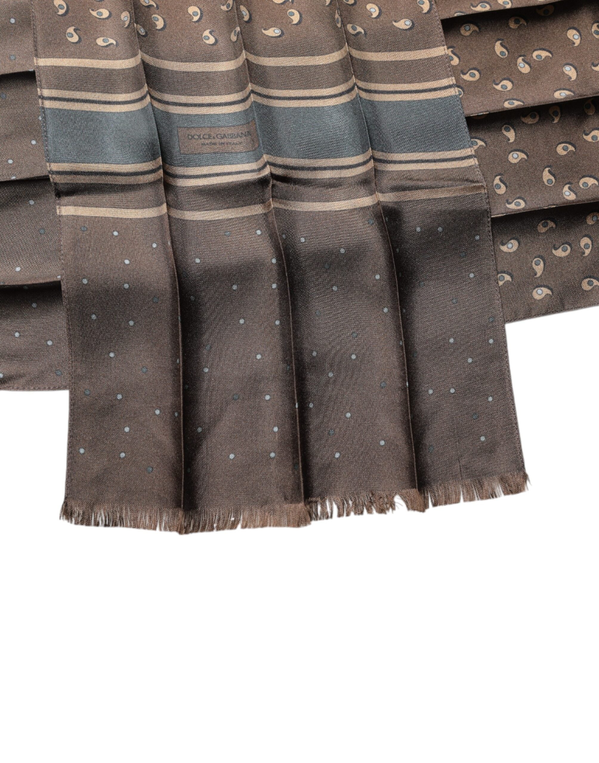 Foulard châle en soie fantaisie marron Dolce &amp; Gabbana