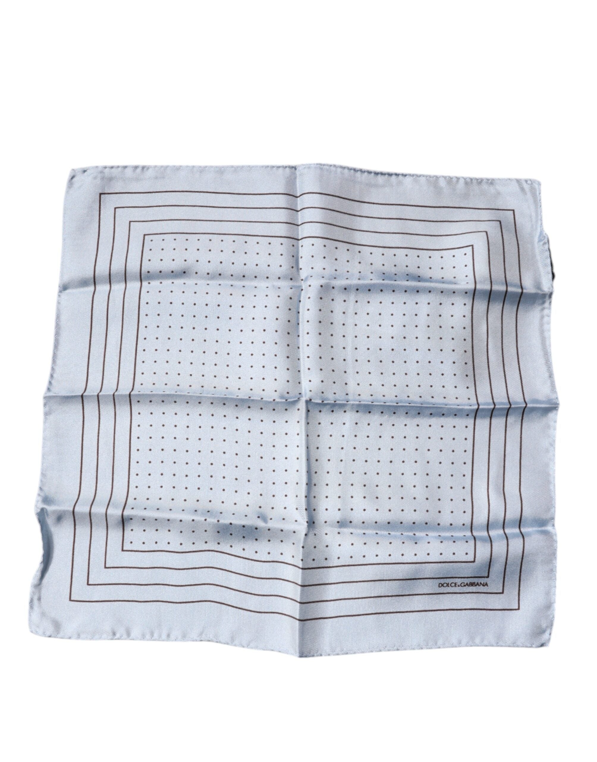 Foulard carré à pois bleu ciel Dolce &amp; Gabbana