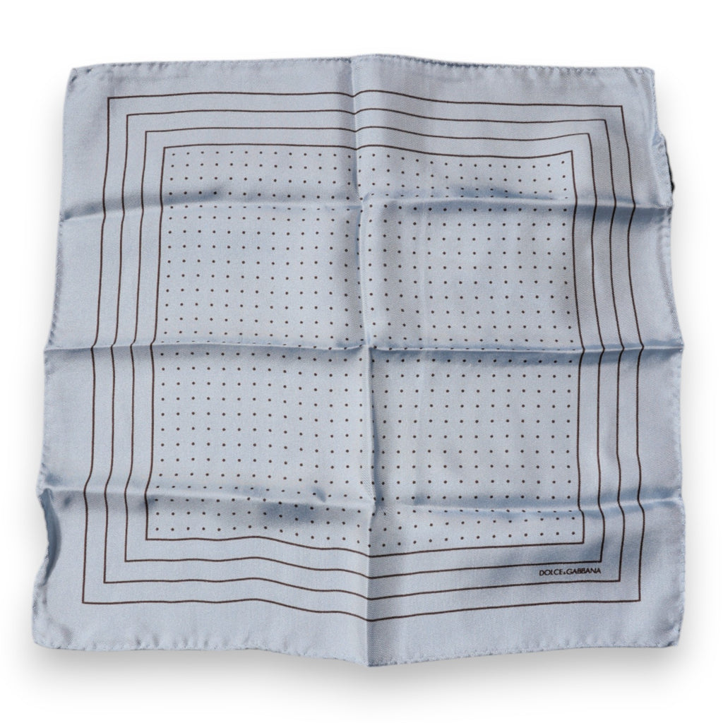 Foulard carré à pois bleu ciel Dolce &amp; Gabbana