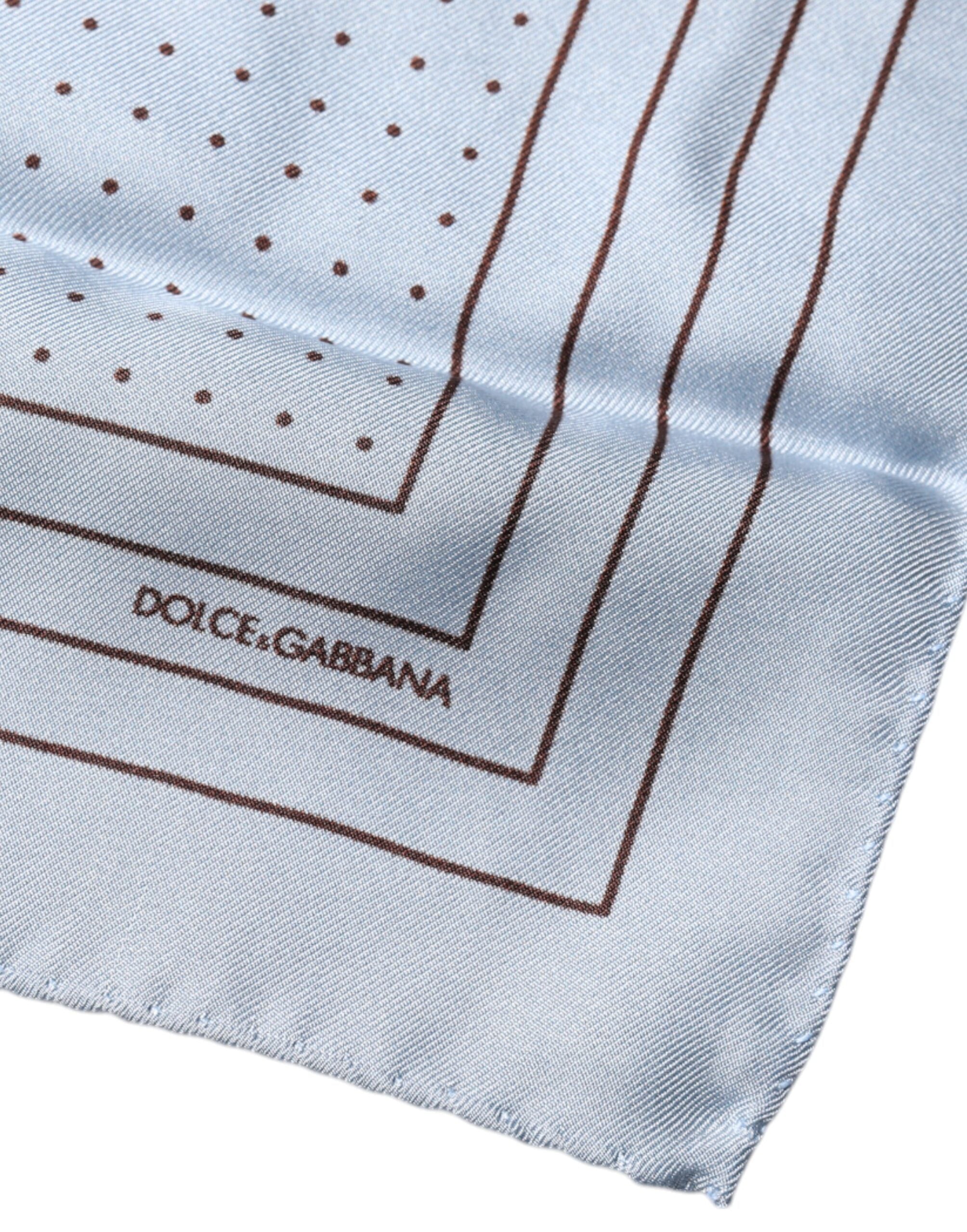 Foulard carré à pois bleu ciel Dolce &amp; Gabbana